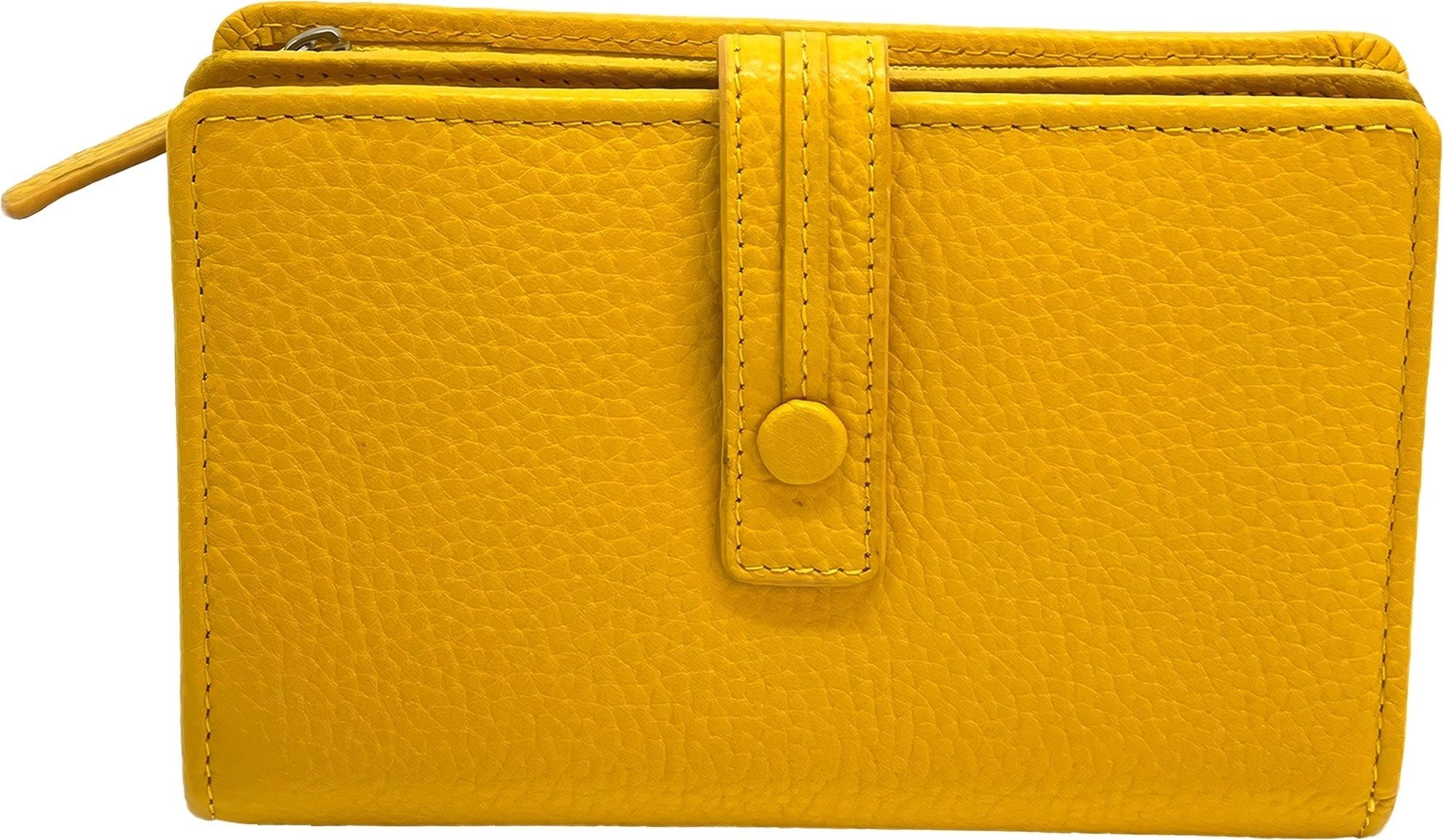 FLORENCE Geldbörse Florence Damen-Portemonnaie groß gelb (Portemonnaie, Portemonnaie), Damen Portemonnaie Echtes Leder Größe ca. 15cm, gelb