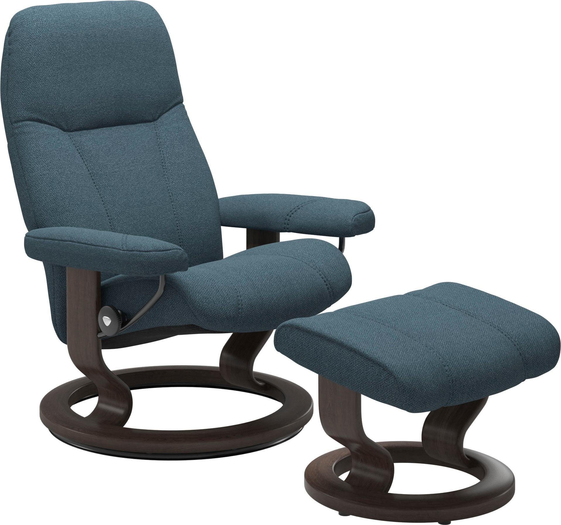 Consul Relaxsessel (Set, mit Base, mit Hocker), Classic mit Größe Wenge Stressless® Gestell Relaxsessel M, Hocker,