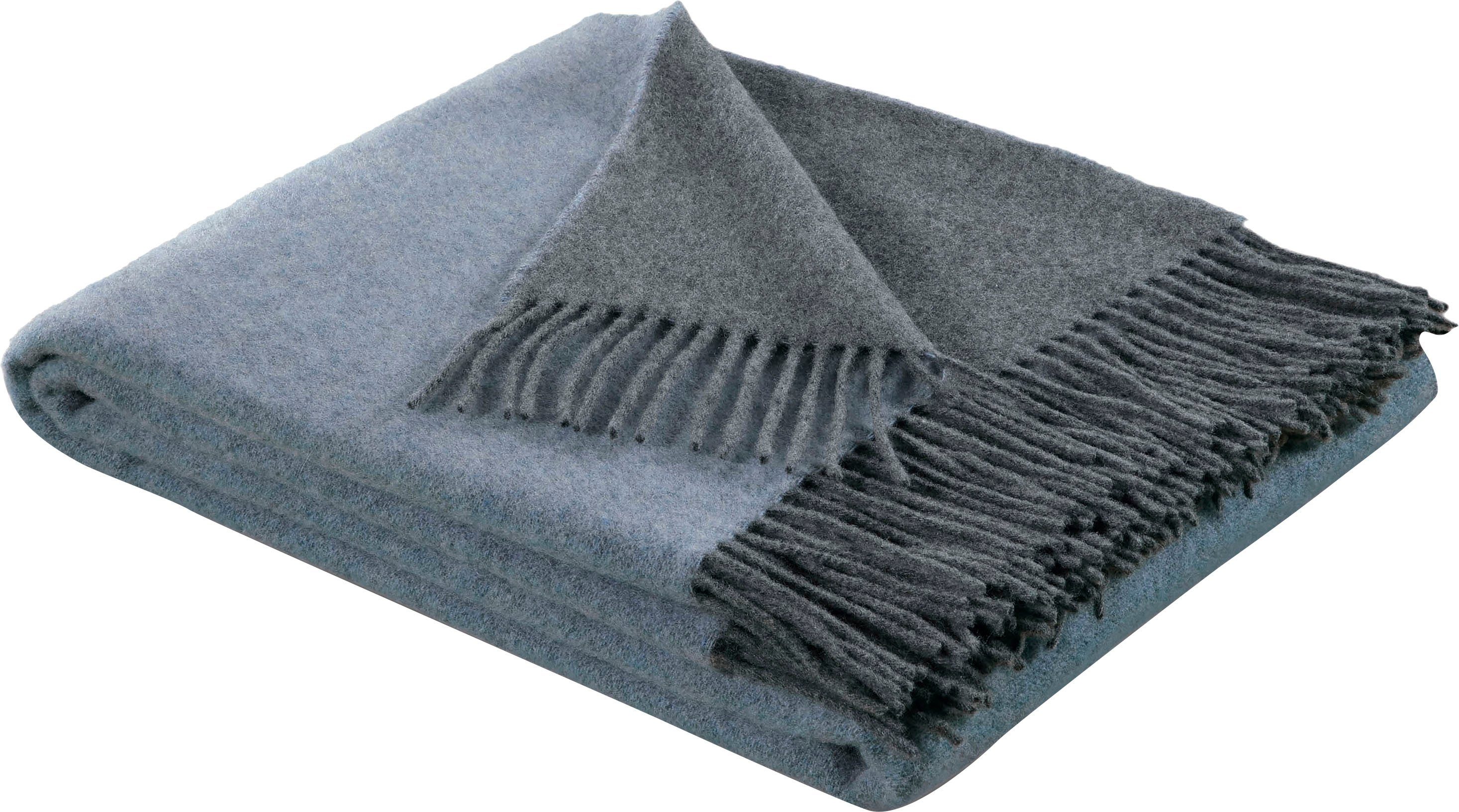 Plaid Soft Impression, Biederlack, im Doubleface-Look, Kuscheldecke blau/grau