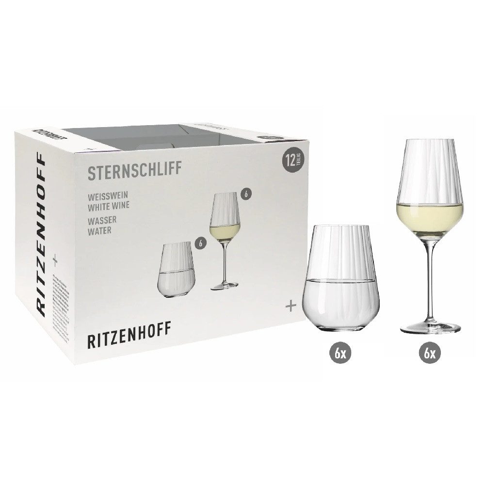 Ritzenhoff Weinglas Ritzenhoff Sternschliff Aurelie Weiß 12er-Set 2022, Kristallglas