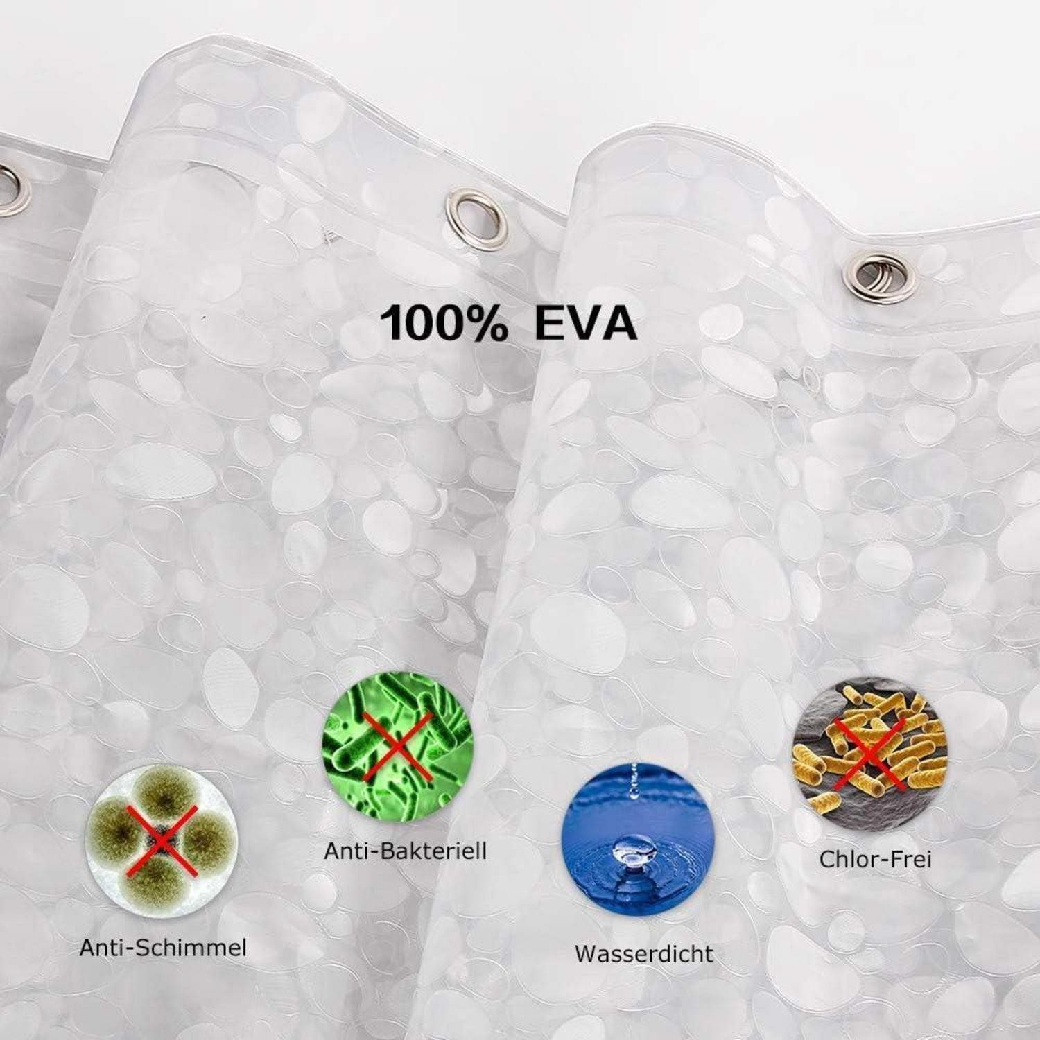 LuxusKollektion Duschvorhang Duschvorhang Wasserdicht A-transparent H180 x B92 cm (1er Pack)