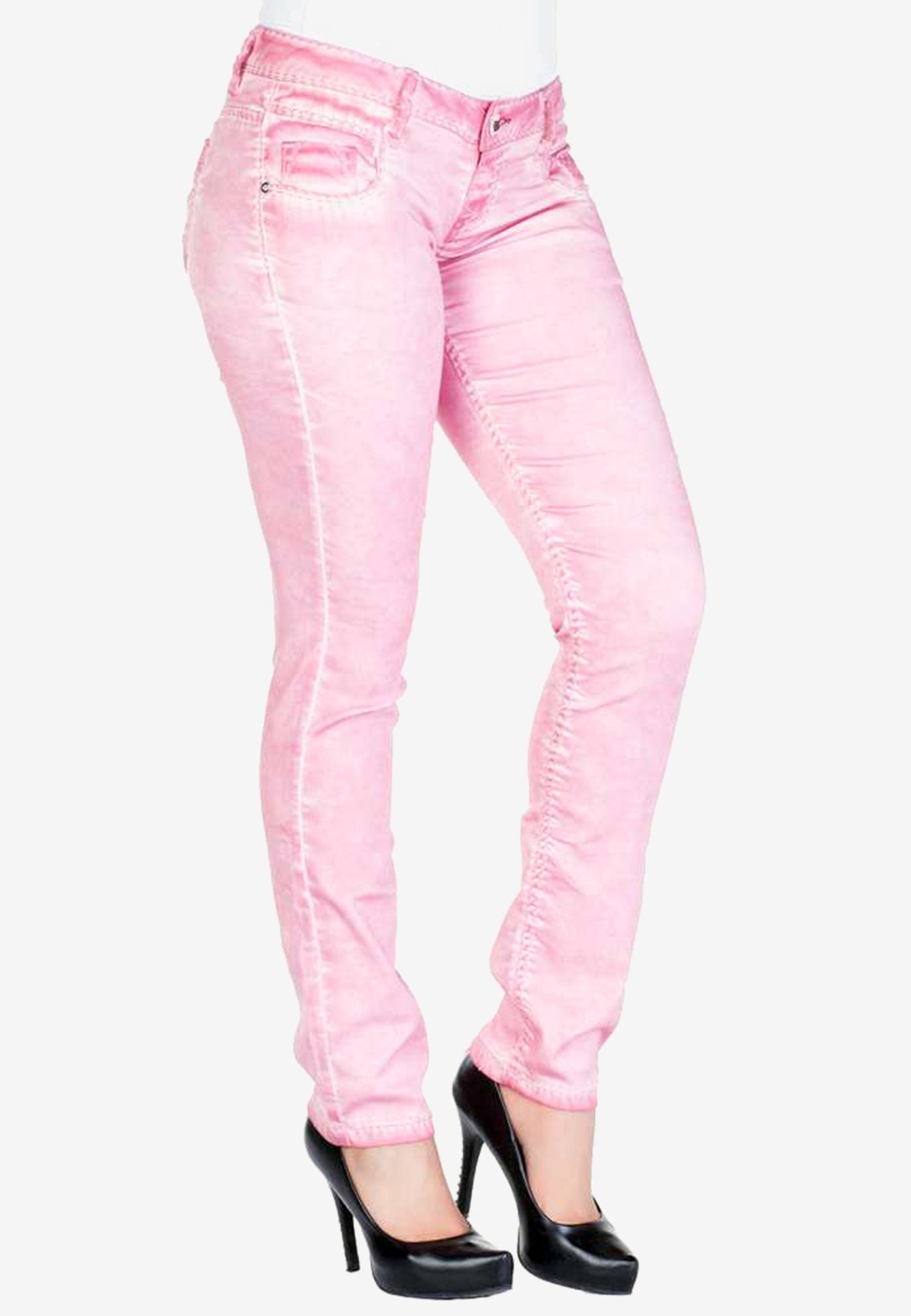 Cipo & angenehmem Baumwollanteil Slim-fit-Jeans hohem Aus Slim Materialmix Baxx mit mit Fit-Schnitt