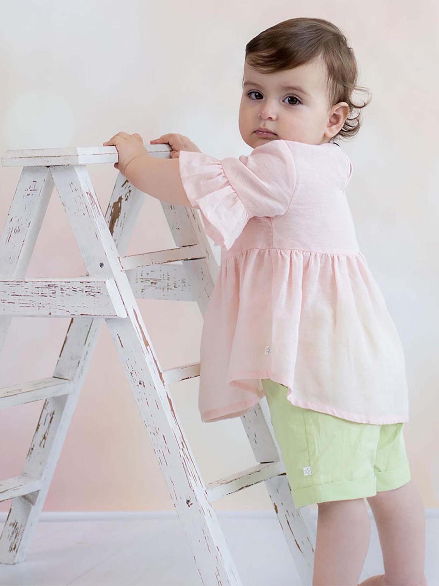 OrganicEra Kurzarmbluse Leichte Baby Sommerbluse, Hanf & Bio-Baumwolle (1-tlg)