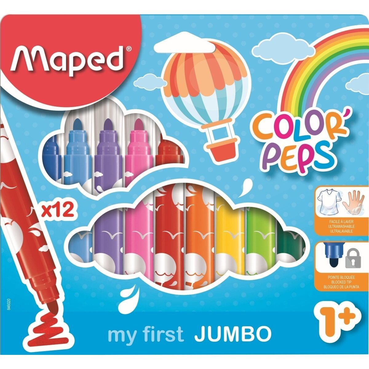 MAPED Filzstift Filzstift Color'Peps Long Life Maxi 5,9mm farbig sortiert VE=12 Stück