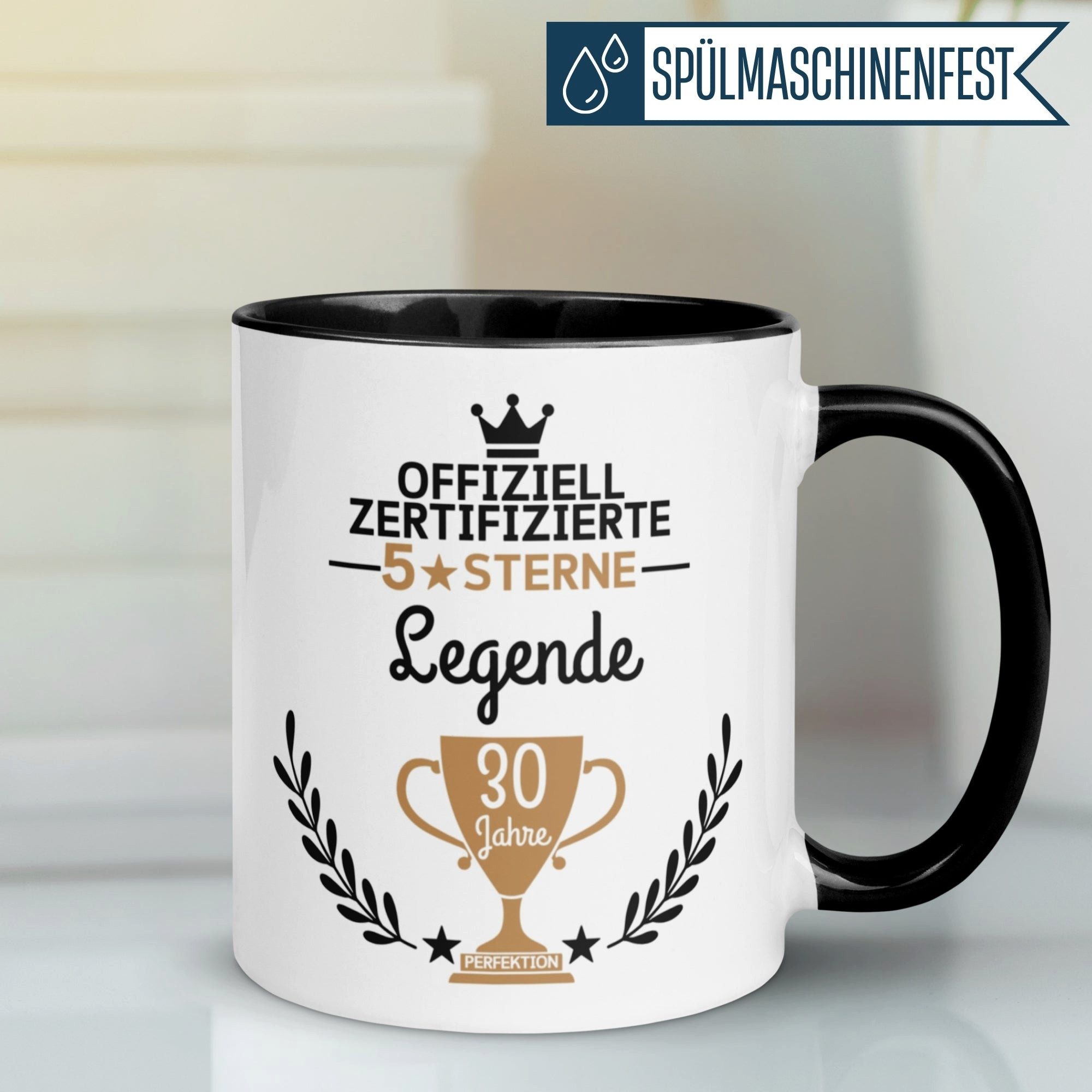 Momentals Tasse 30. Geburtstag Mann Frau – 5 Sterne Legende – Männer Frauen, Gratis Versand · Links-&Rechtshänder · Spülmaschinenfest