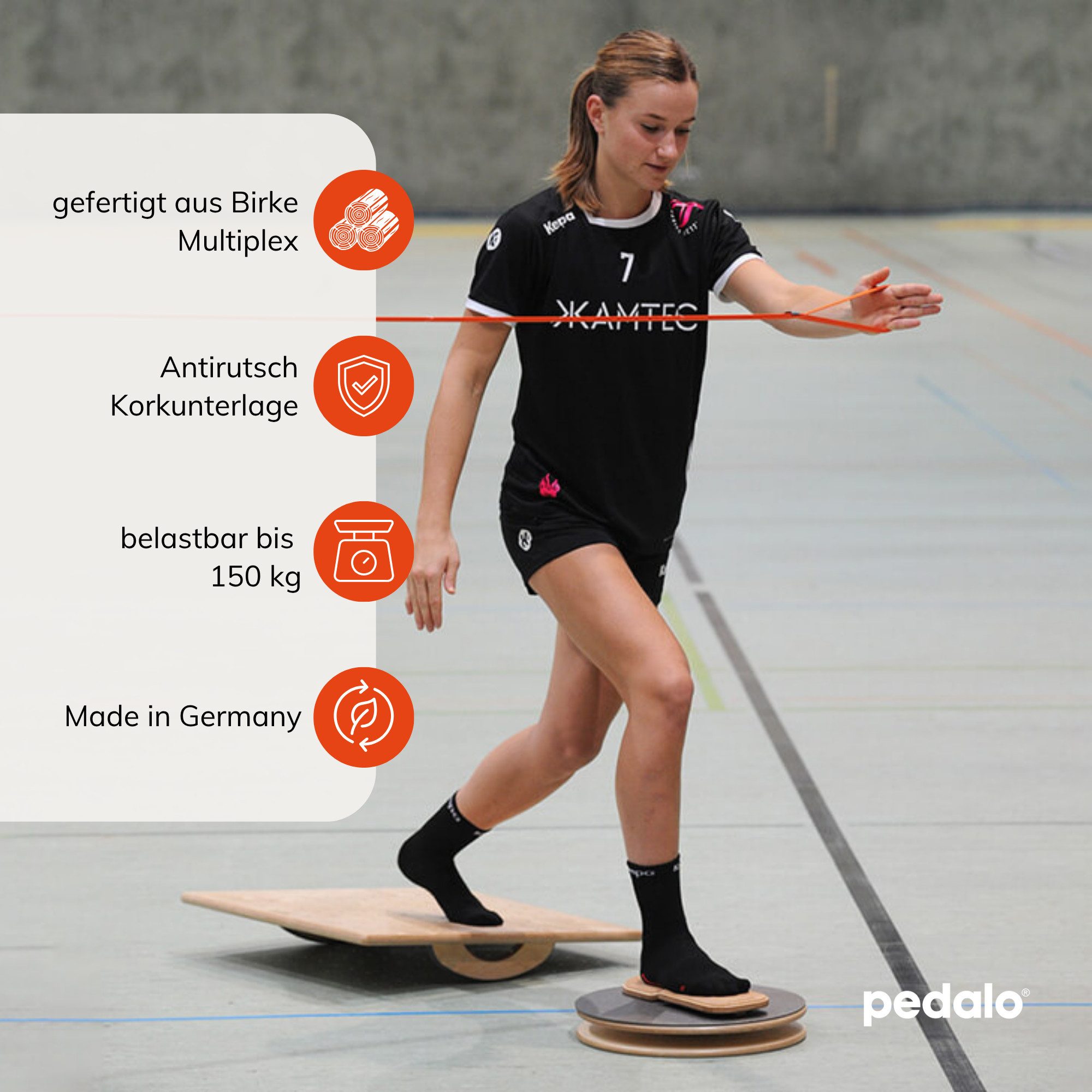pedalo® Fußtrainer I Spiraldynamik I Beinachse I Fußverschraubung I Stabilisation, mit Korkbett und -unterlage