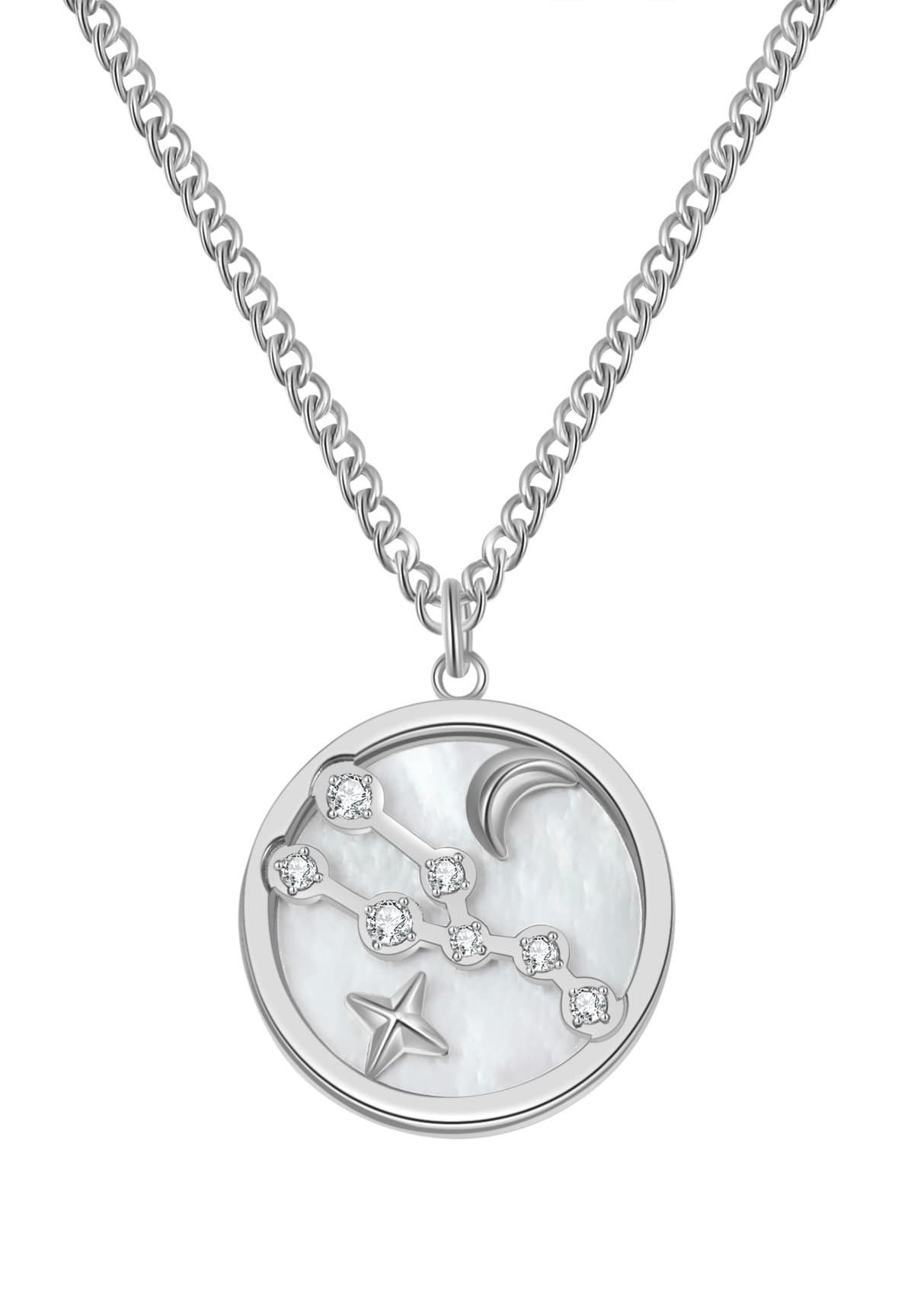Hey Happiness Kette mit Anhänger Sternzeichen, Astro Plättchen, Horoskop Kette Sternbild mit Tierkreis Zeichen, wasserfest