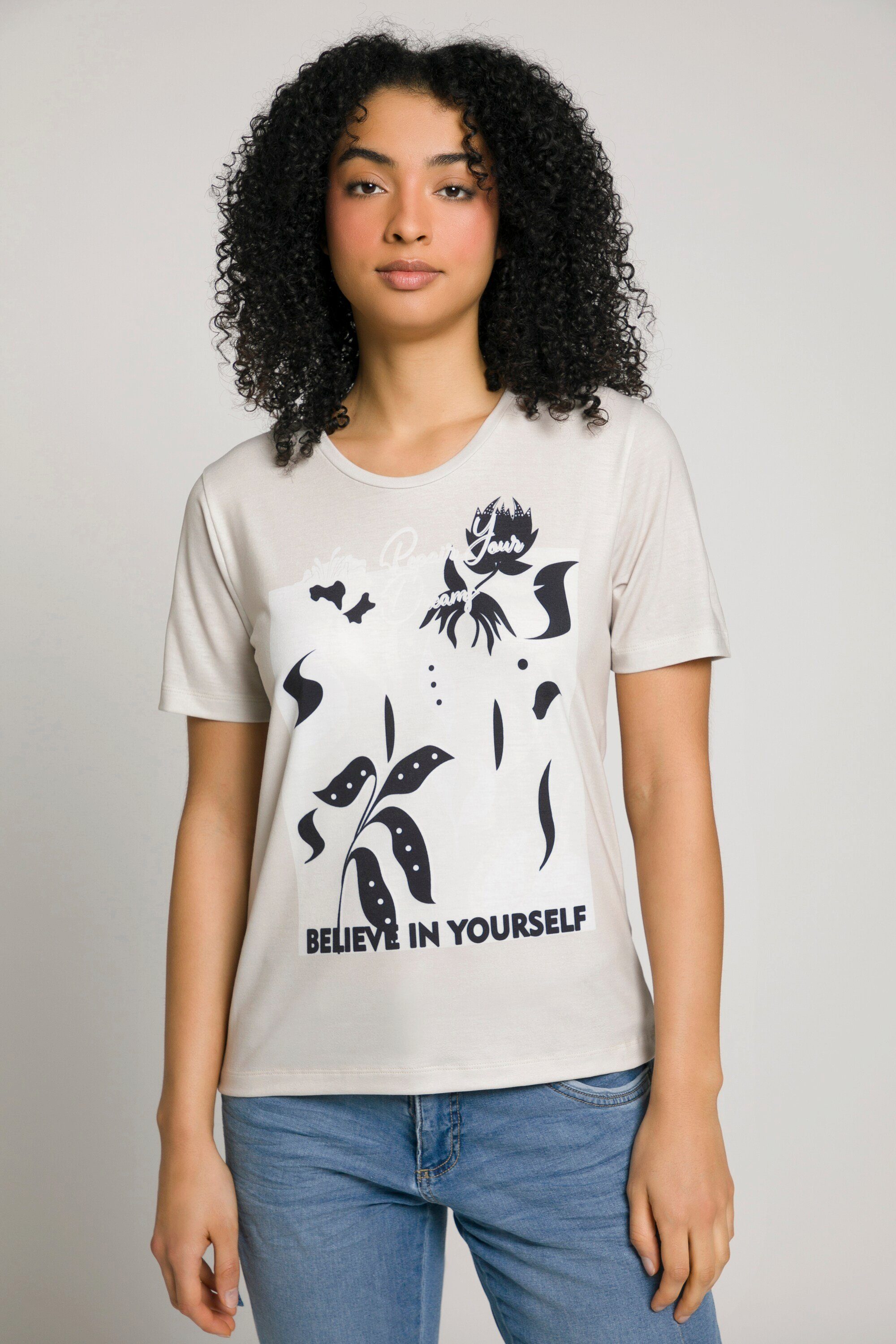 Gina Laura Halbarm T-Shirt Print Rundhals Longsleeve