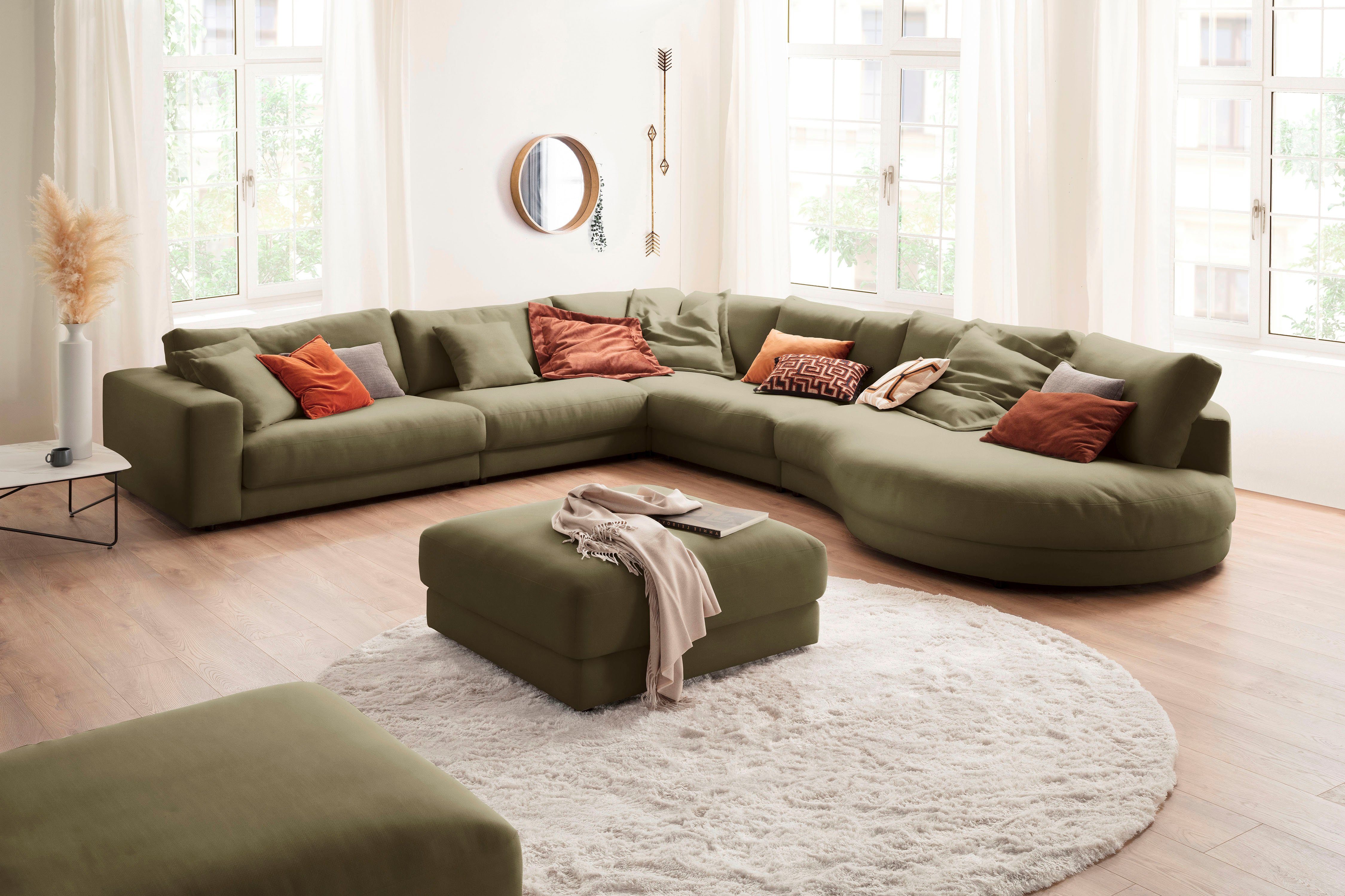 3C Candy Ecksofa Enisa II, bequem und komfortabel, Mega Familiensofa, L-Form, incl. 3 Flatterkissen, wahlweise mit Flecken-Schutz-Bezug Easy care