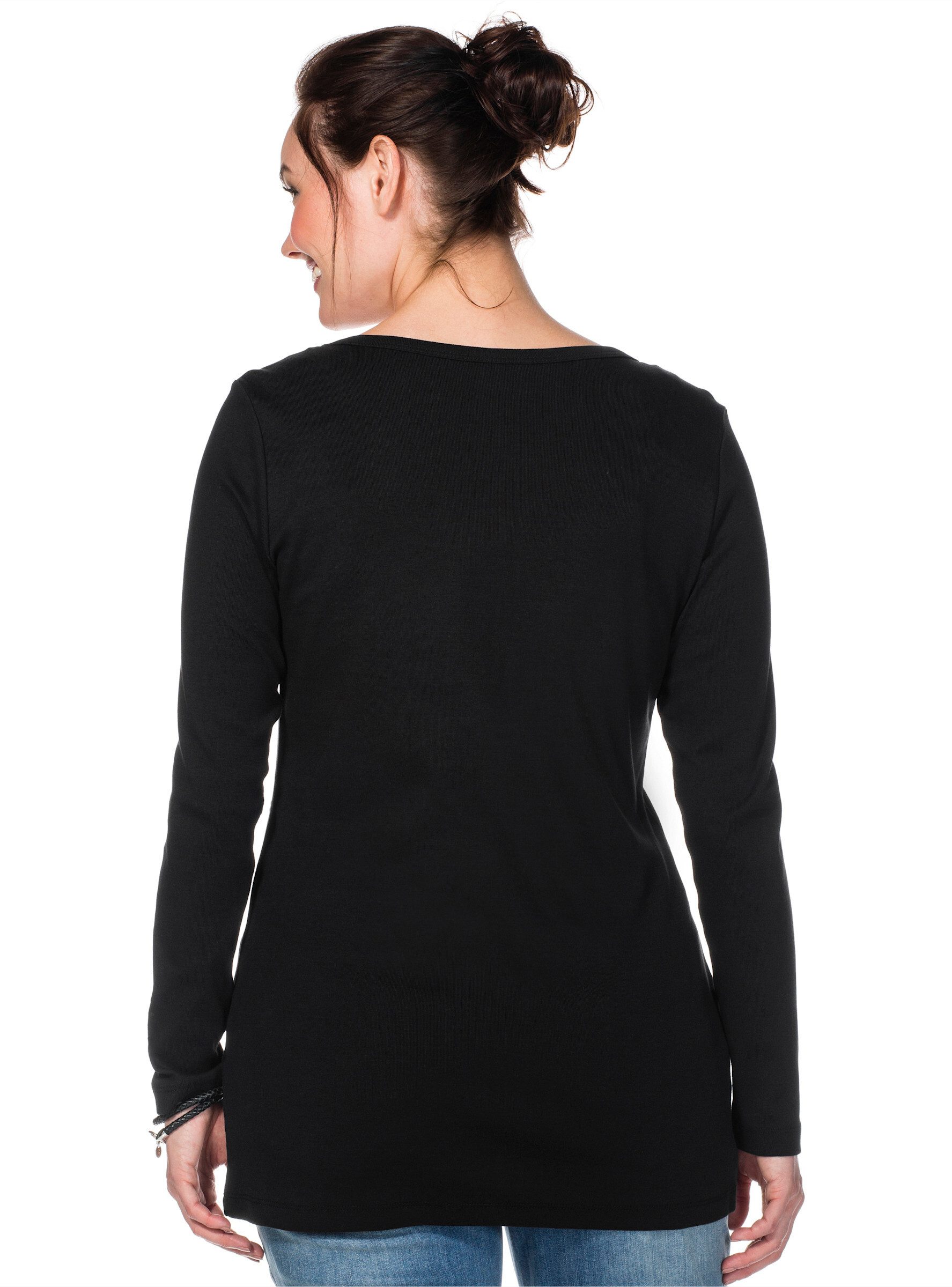 Sheego T-Shirt Langarmshirt . aus Baumwolle günstig online kaufen