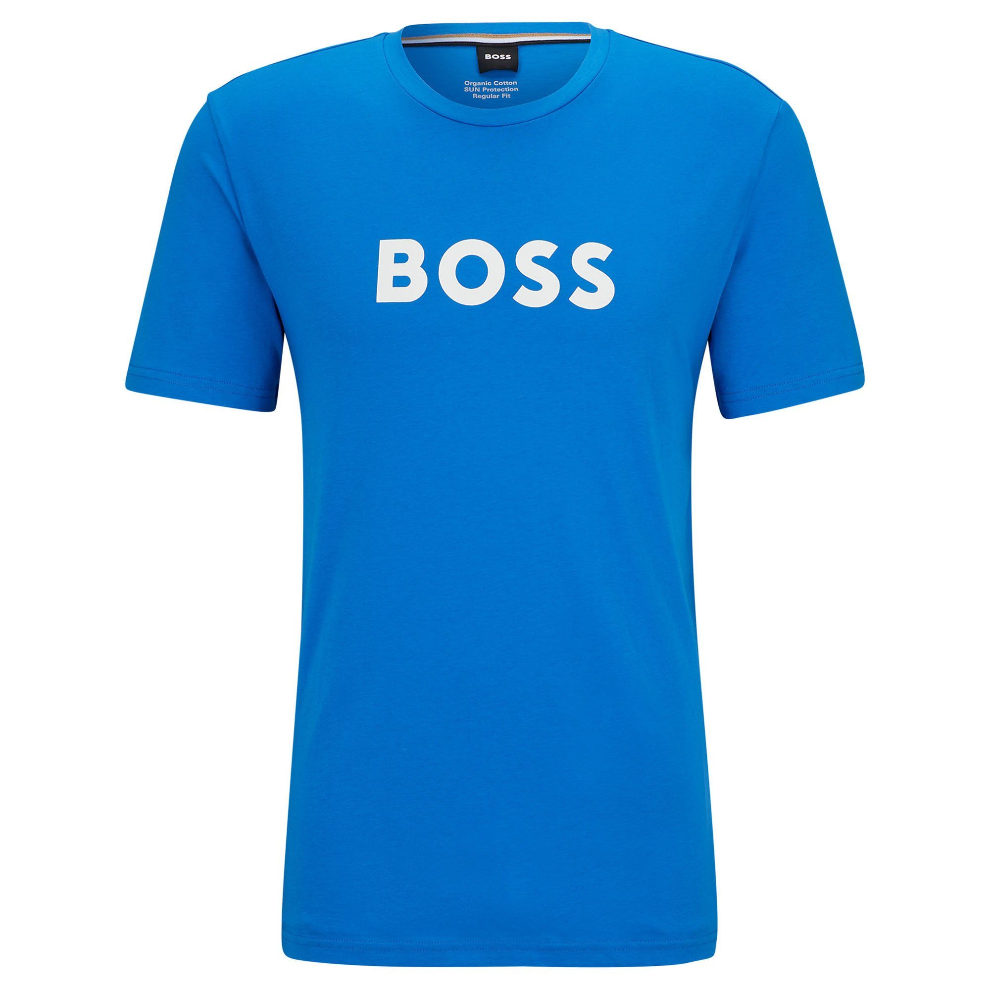 BOSS T-Shirt Blau/Weiß RN, T-Shirt T-Shirt Herren - Kurzarm Rundhals