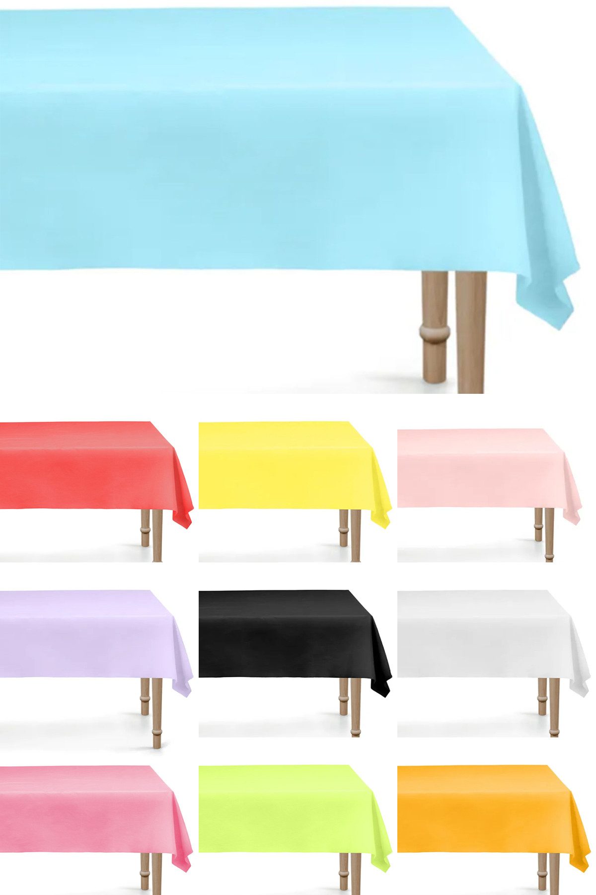 partydeco Tischdecke Tischdecke PVC 137x183 cm, Unifarben – Bild 5 von 5