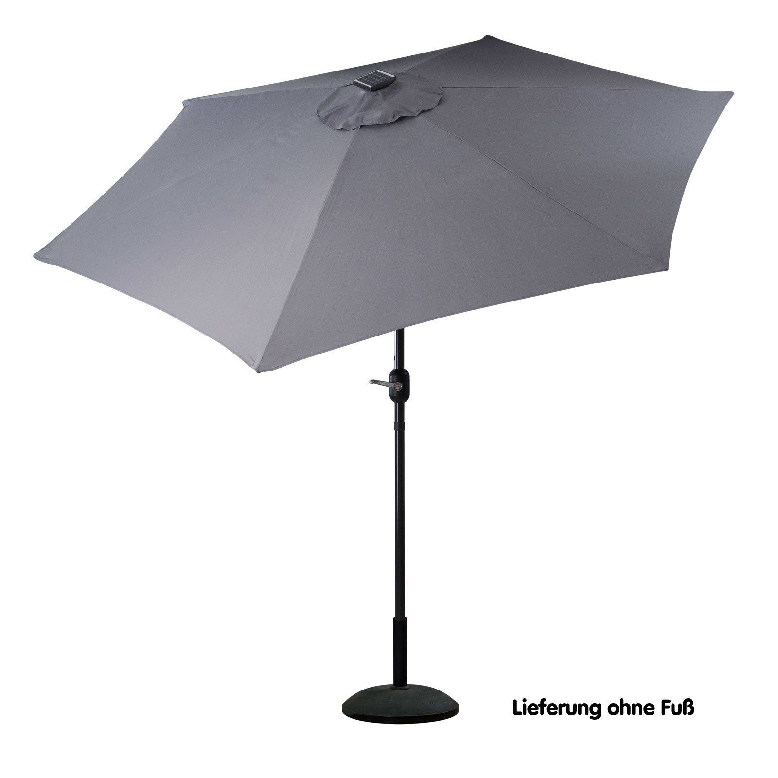 Sonnenschirm Sonnenschirm mit Solar / LED Beleuchtung Durchmesser: 270 cm in Beige und Anthrazit