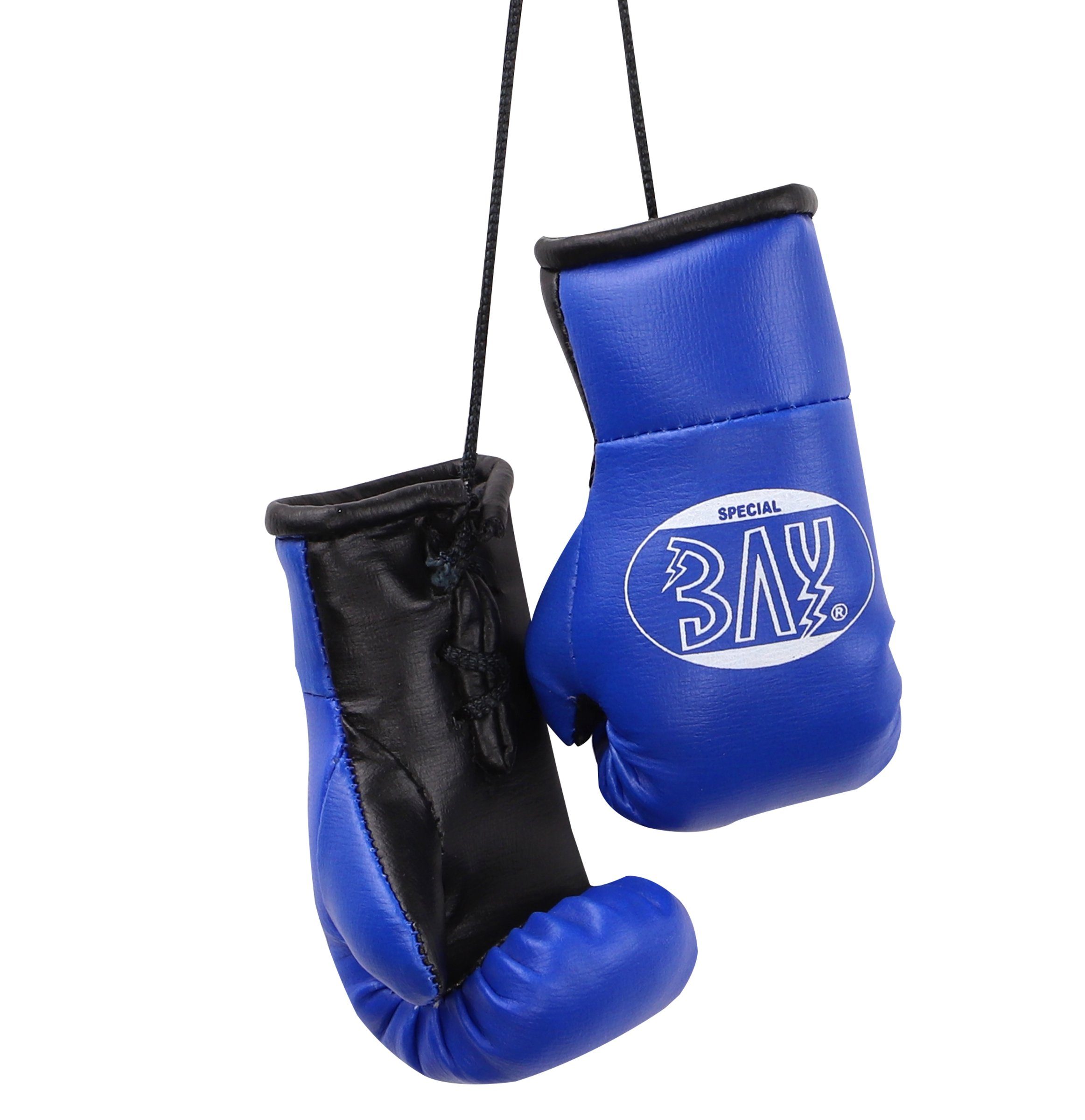 Paar für Geschenk Autospiegel Mini Box-Handschuhe Boxhandschuhe blau, Auto Tasche, BAY-Sports Anhänger Deko usw. Boxen