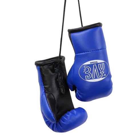 BAY-Sports Boxhandschuhe Mini Deko Box-Handschuhe Boxen Geschenk Auto Paar blau, Anhänger für Tasche, Autospiegel usw.