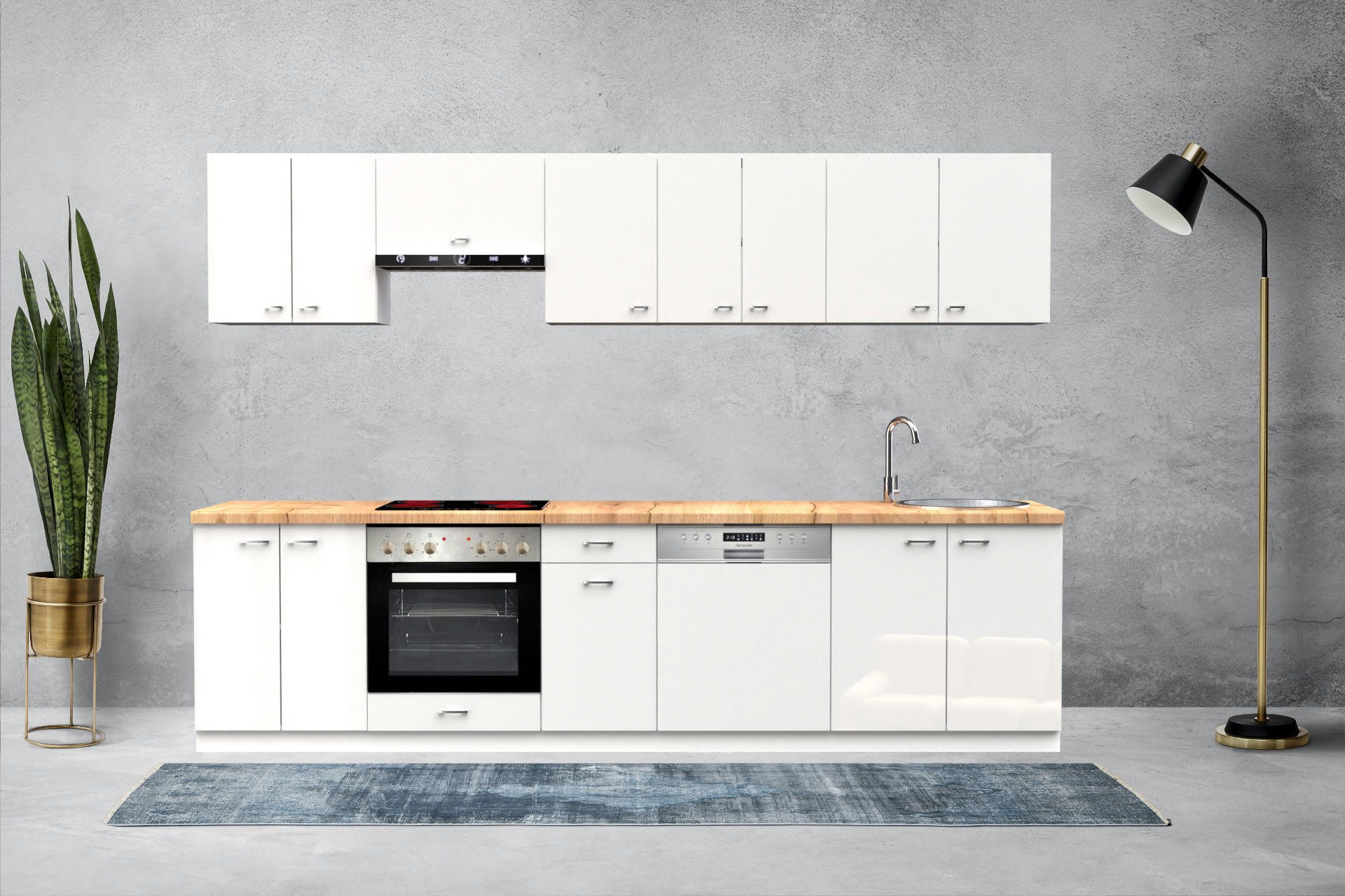 OMILI Küchenzeile OLVIT (Breite 300cm) Fronten 18mm, Softclose,SIND ERWEITE günstig online kaufen