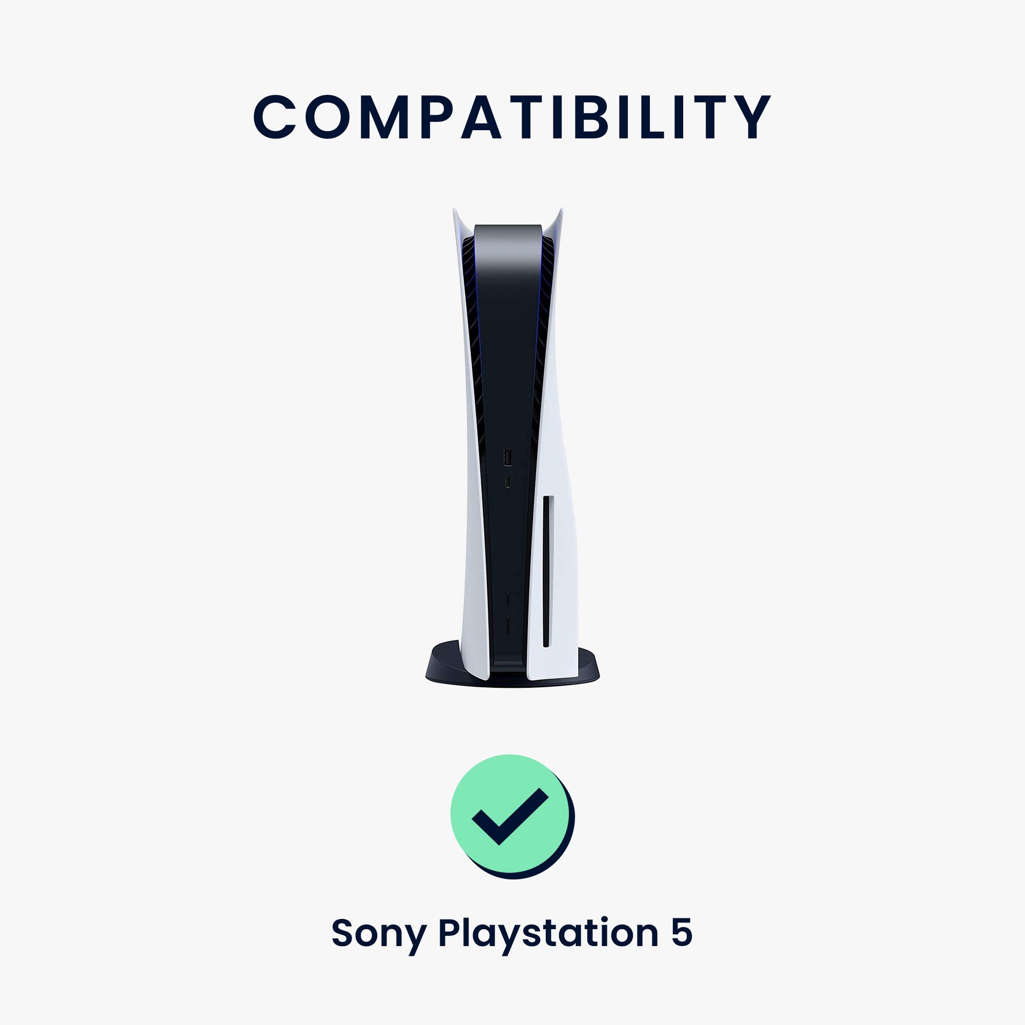 5. Bild von kwmobile Spielekonsolen-Tasche Konsolen Aufkleber für Sony Playstation 5 Disc Edition, Aufkleber Folie mit Carbon Design in Schwarz