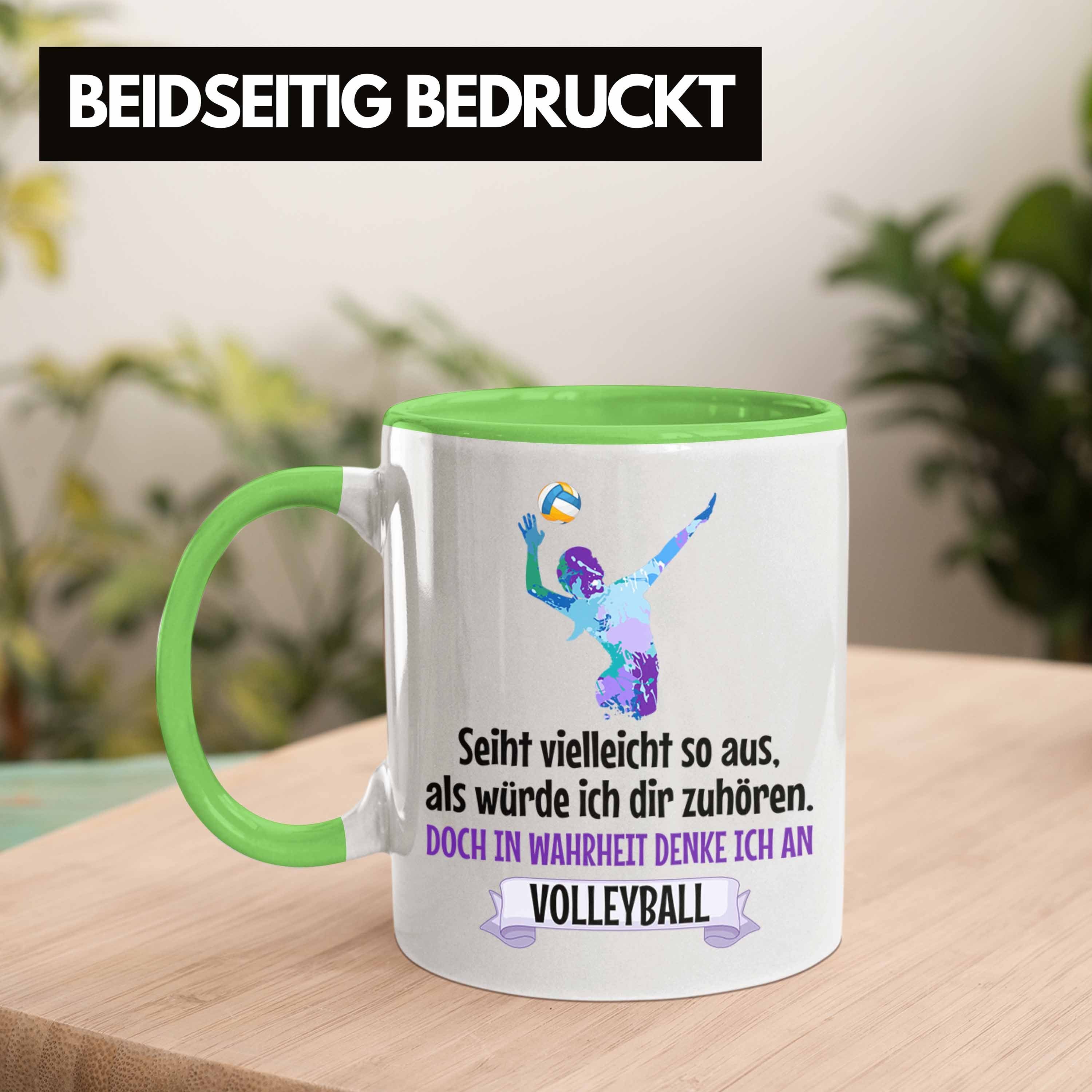 Kaffee Volleyball Herren Spielerin Tasse Trendation - Zubehör Volleyball-Spieler Geschenk Coach Grün Mädchen Tasse Trendation