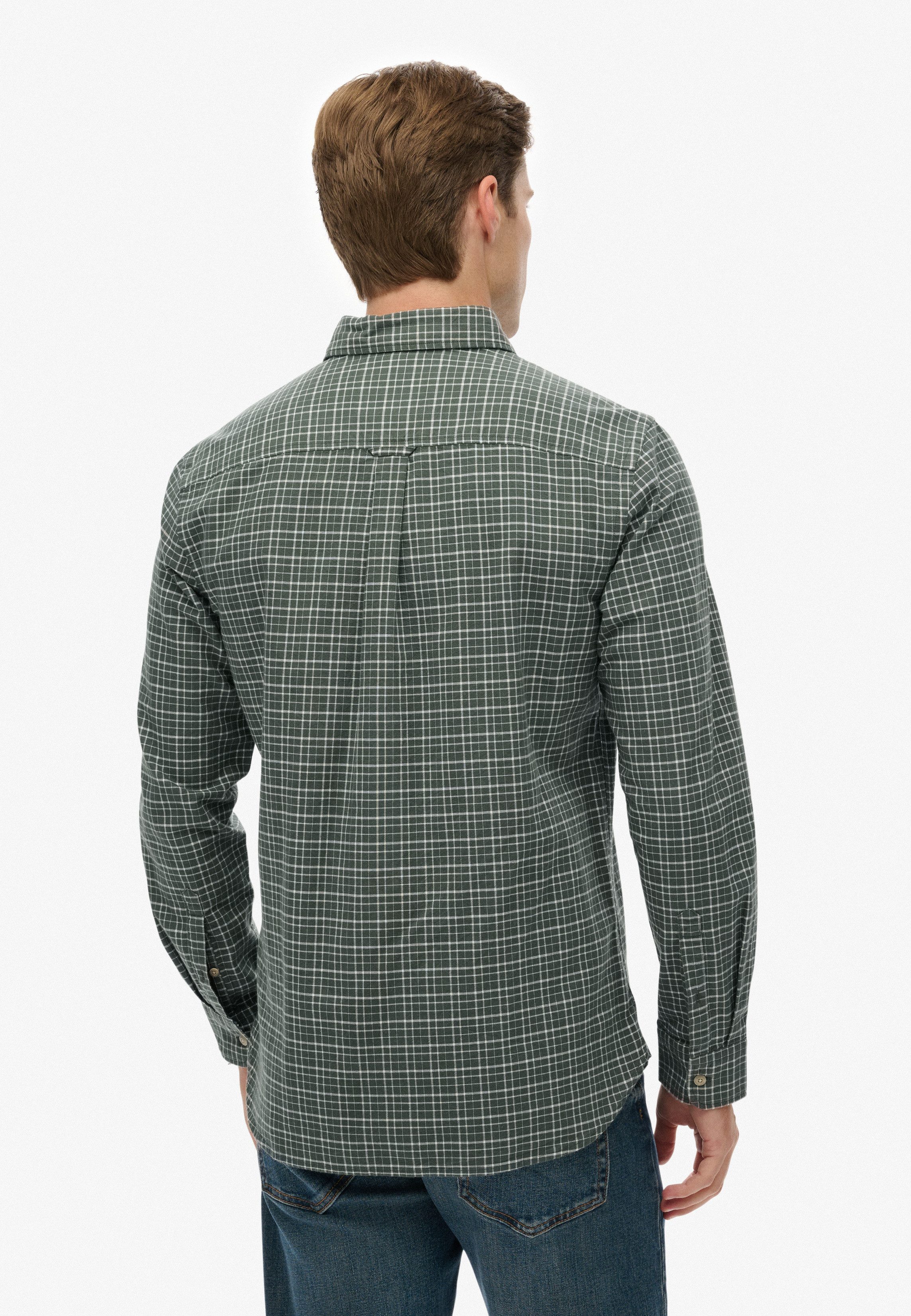 Superdry Langarmhemd PREMIUM CHECK OXFORD SHIRT Regular Fit, aus Baumwolle, mit Knopfleiste