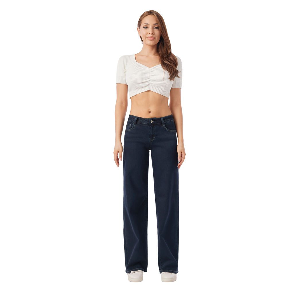 Ital-Design Dad-Jeans Damen Freizeit (91279904) Stretch Relaxed Fit Jeans in Dunkelblau – Bild 4 von 5