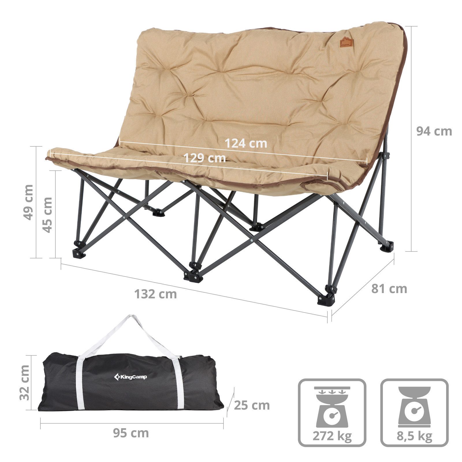 KingCamp Campingstuhl Camping Sofa Lindon Relax günstig online kaufen