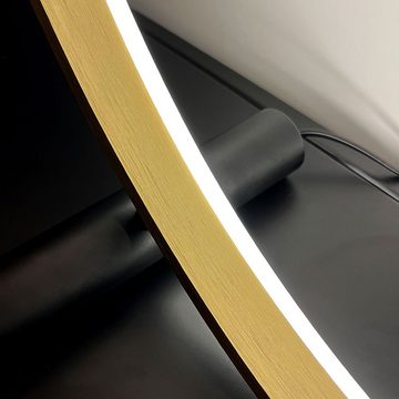 s.luce Tischleuchte LED Ringlampe Direkt oder Indirekt Schwarz, Gold, Warmweiß