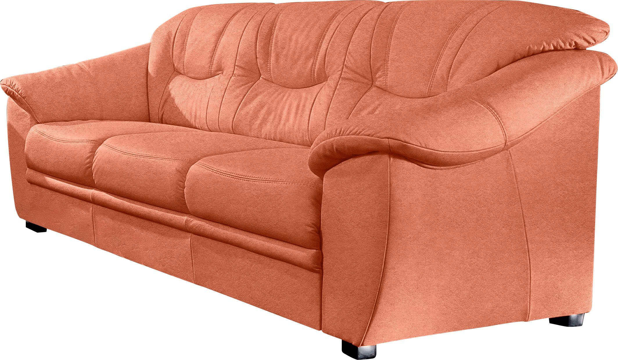 sit&more 3-Sitzer Savona, B: 198 cm, Federkern, Komfortsitzhöhe 46 cm, optional Schlaffunktion, Liegefläche 190x137cm, Stoff- & Lederauswahl