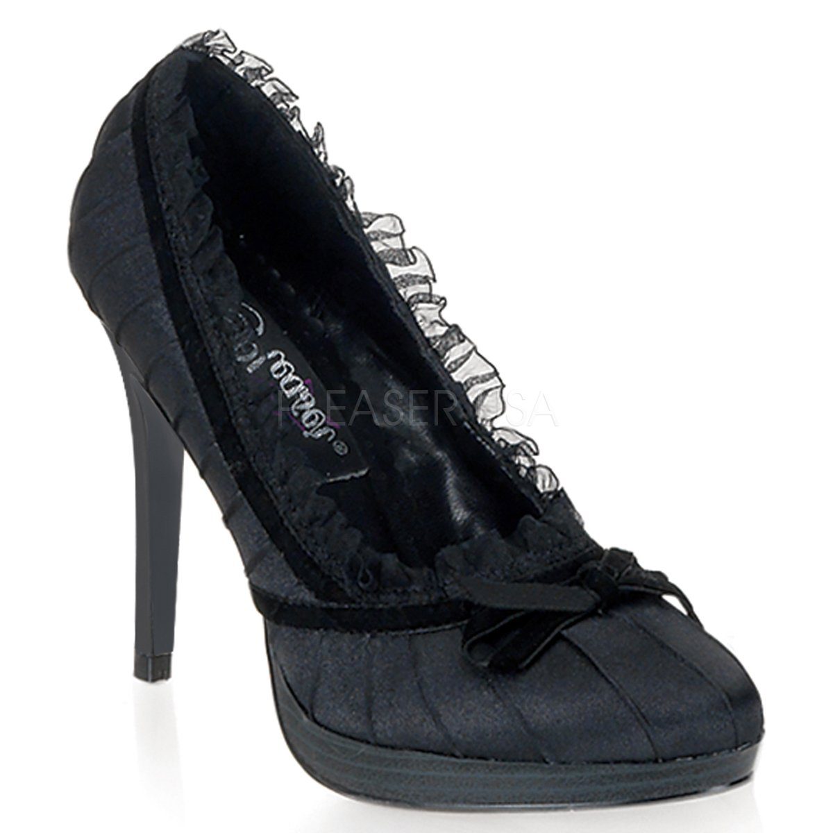 Pin Up Couture Pumps BLISS-38 - Satin Schwarz High-Heel-Pumps