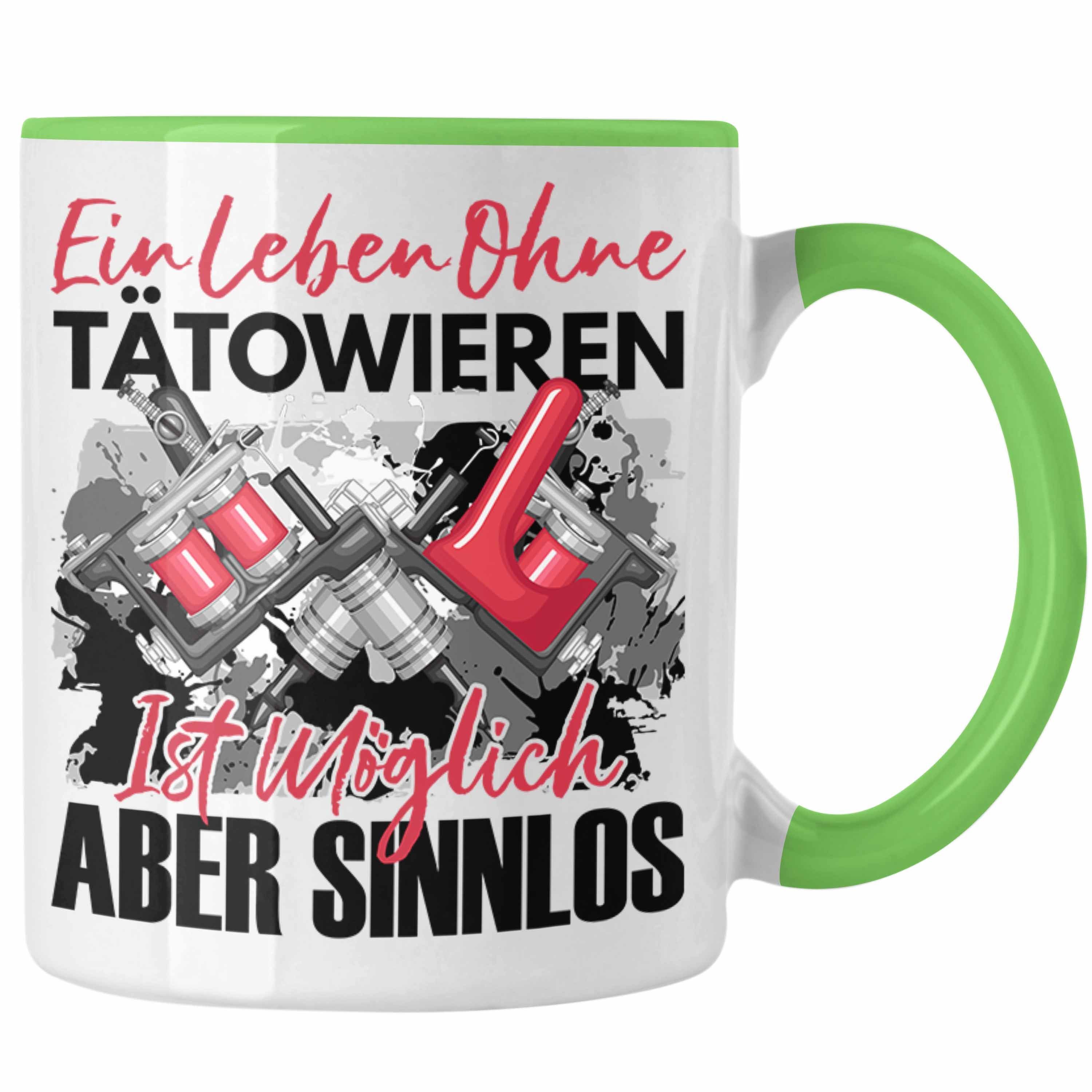 Trendation Tasse Trendation - Tattoo Tasse Geschenk Spruch Tattoowierer Geschenkidee Ei Grün