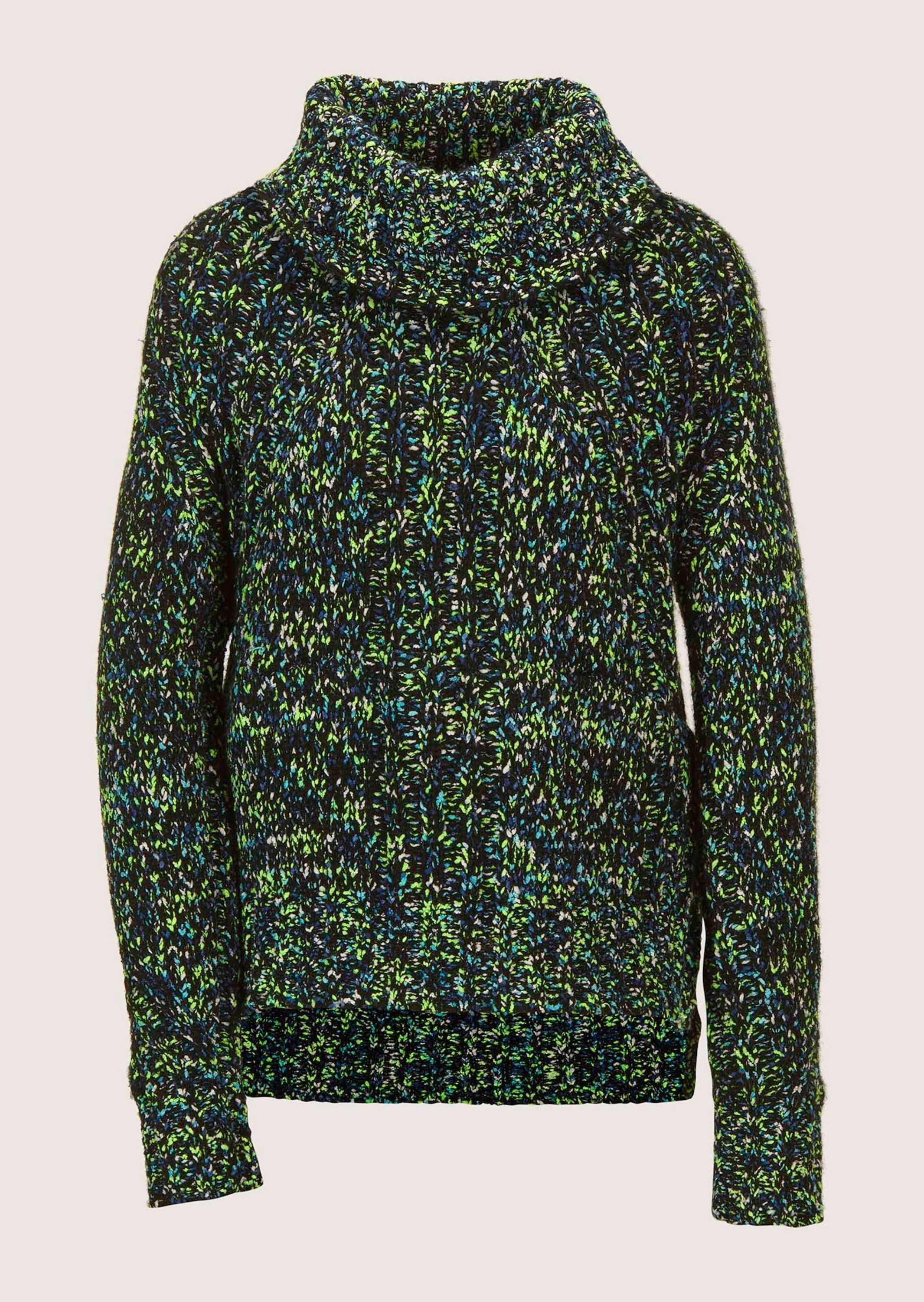 MADELEINE Strickpullover Moderner Winterpullover mit Rollkragen Wollpullover mit Struktur-Mix und langen Raglanärmeln
