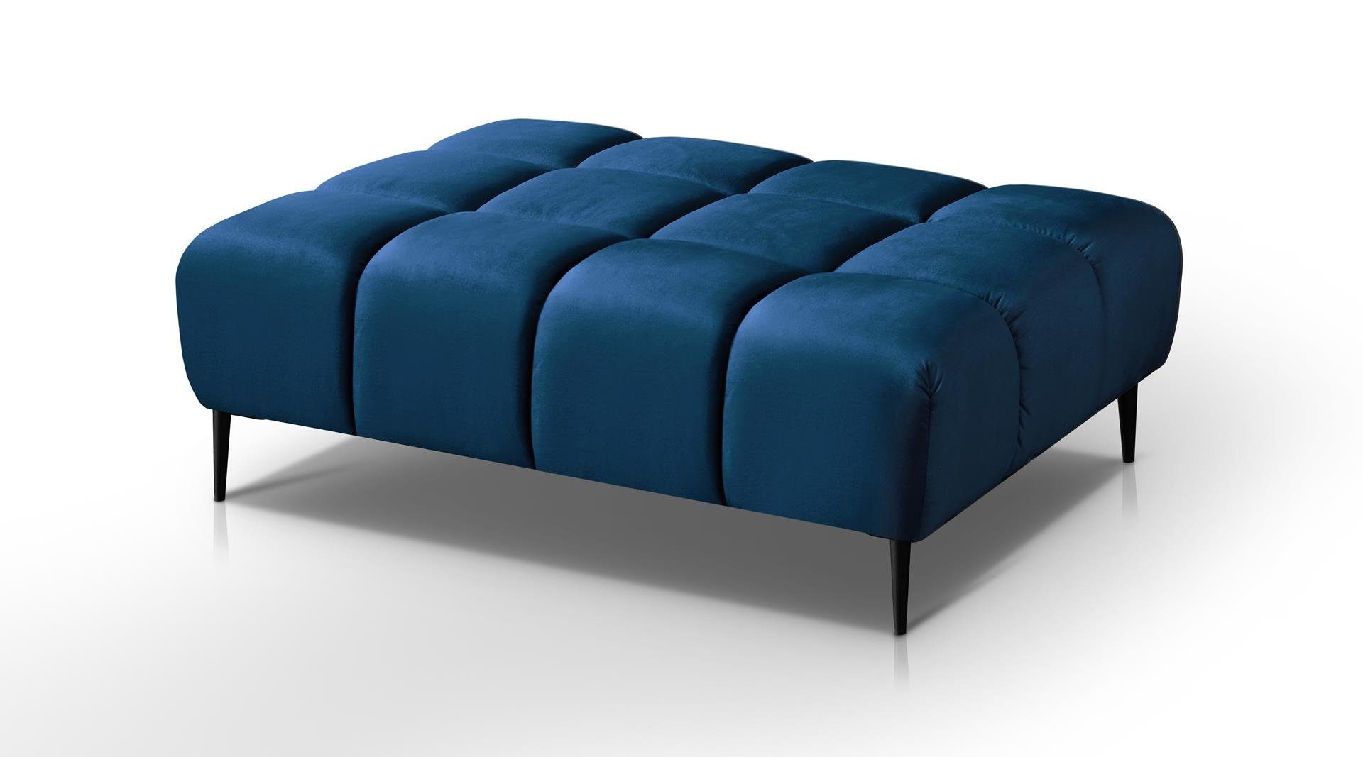 Beautysofa Sitzhocker Vanessa (XXL Format, im modernes Design), Steppungen in der Sitzfläche, 131x97 cm marineblau (monolith 77)