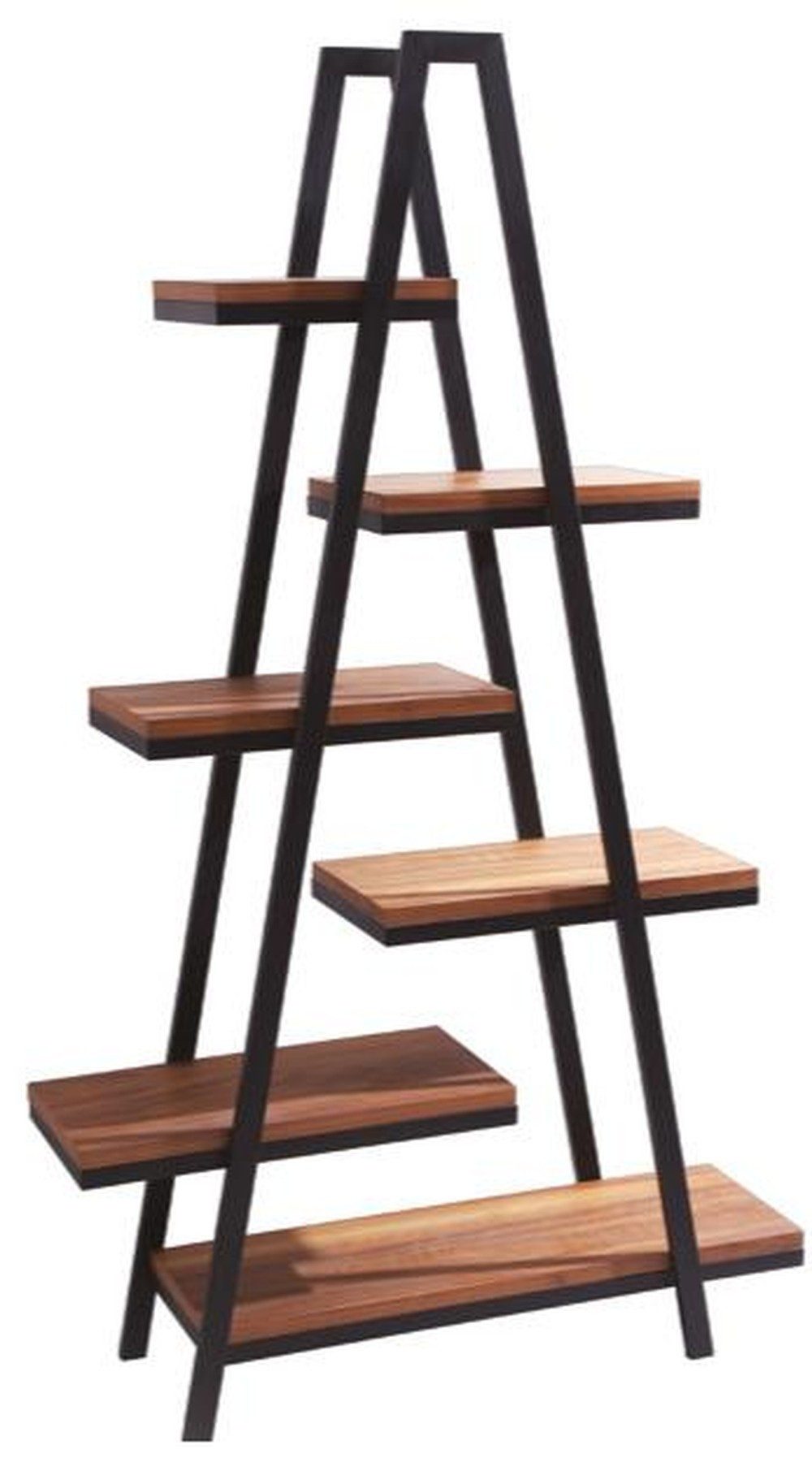 Xlmoebel Bücherwand Modernes Bücherregal aus Holz und Metall für Wohnzimmer und Büro, 1-tlg., Made in Europa