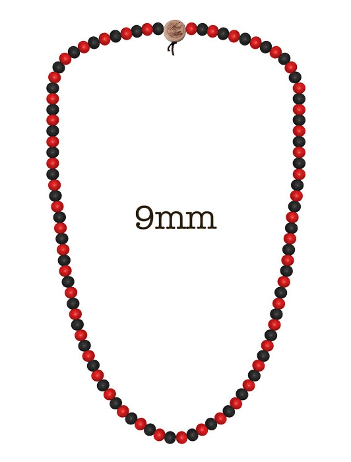 Halsband WOOD Mode-Schmuck lässiger Hals-Schmuck FELLAS FELLAS Holz-Kette Pearl Deluxe WOOD Schwarz/Rot Necklace