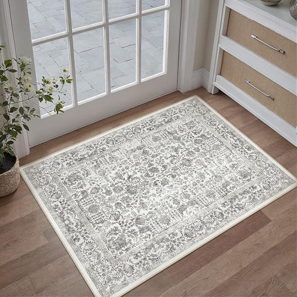 PURECOZY Teppich kurzflor, Wohnzimmerteppich, rutschfester Teppich, Vintage-Stil, rechteckig, Höhe: 50 mm, geeignet für verschiedene Innenräume, 180x60cm