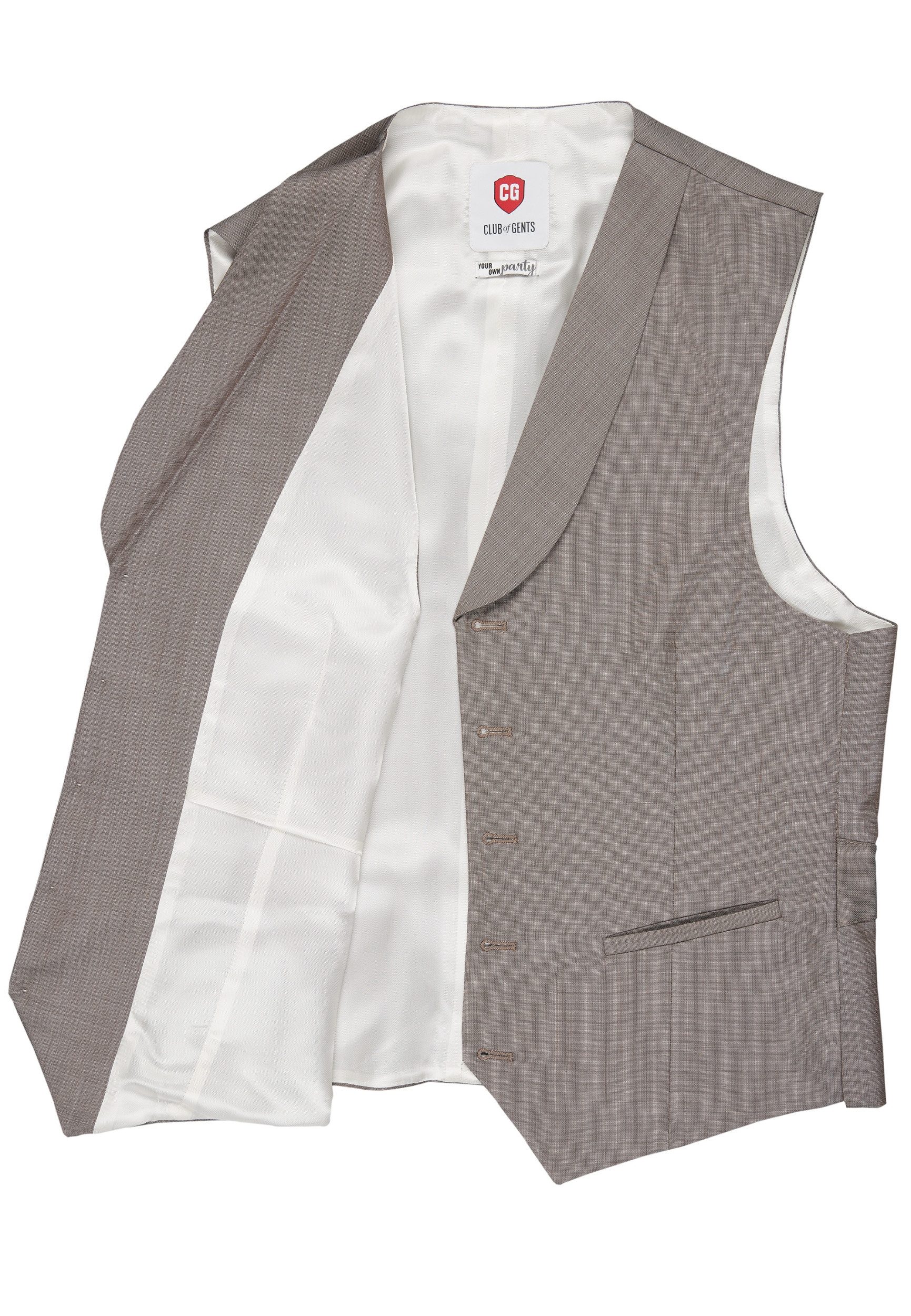 CG Club of Gents Sweatweste CG Philipp - Weste - Hochzeitsweste - Anzugweste - Waistcoat - Schurwo ca. 60,8 cm Rückenlänge und 52,3cm ½ Umlaufweite cm in Größe 50