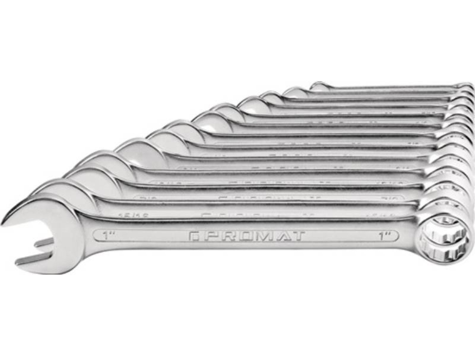 PROMAT Maulschlüssel PROMAT Ringmaulschlüsselsatz 13-teilig Schlüsselweite 1/4-1 Zoll