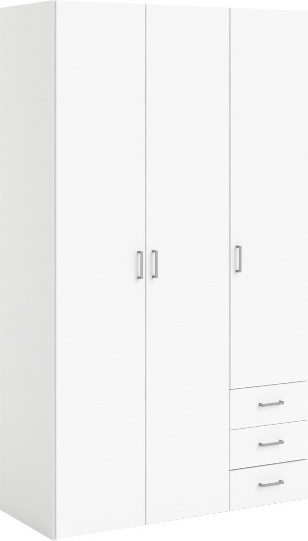 Home affaire Kleiderschrank graue Stangengriffe, einfache Selbstmontage, 200,4 x 115,8 x 49,5 cm