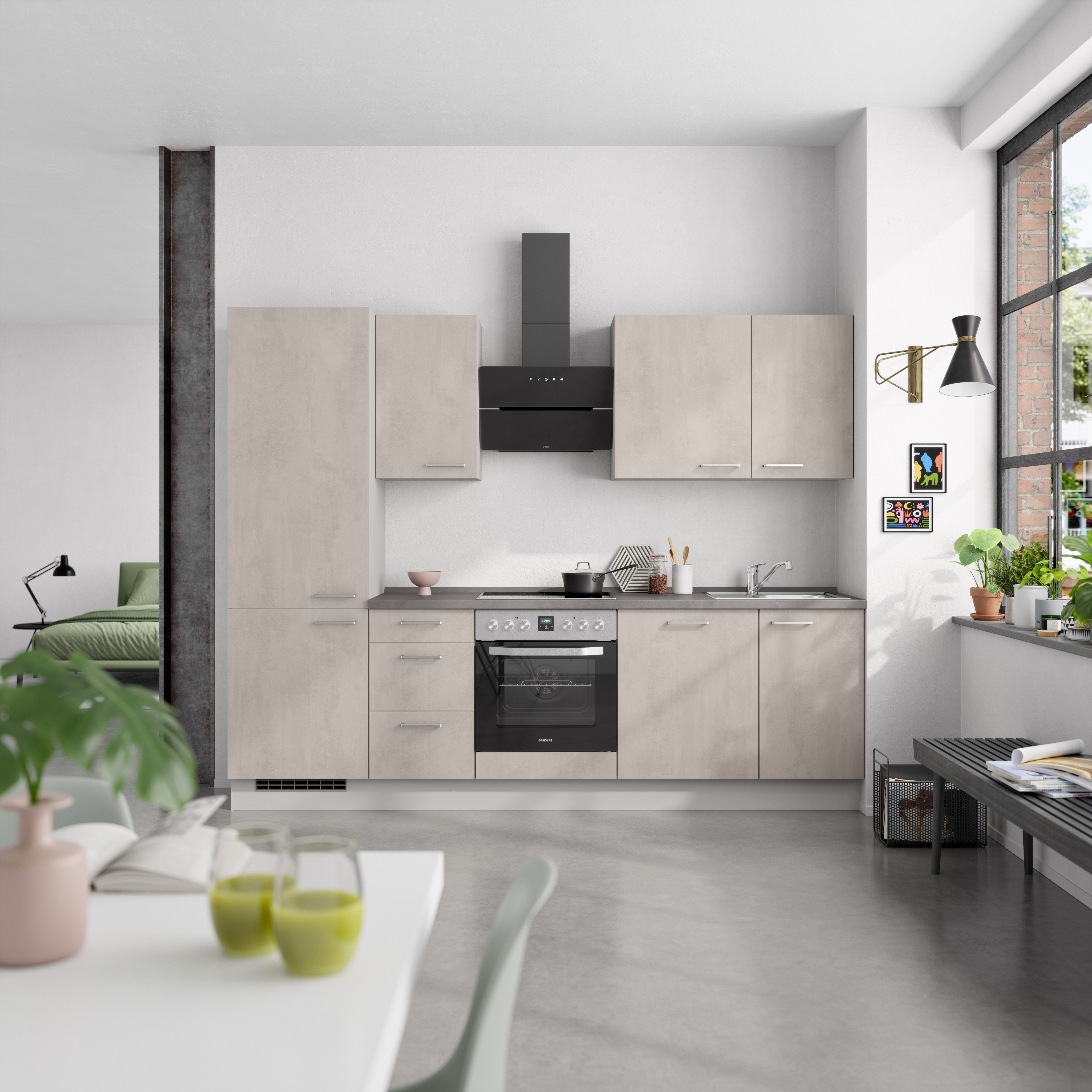 nobilia® Küchenzeile "Riva II", NEU: individuell anpassbar mit gratis Profi-Beratung, vormontiert, Breite 270 cm, Ausrichtung wählbar, wahlw. mit E-Geräten