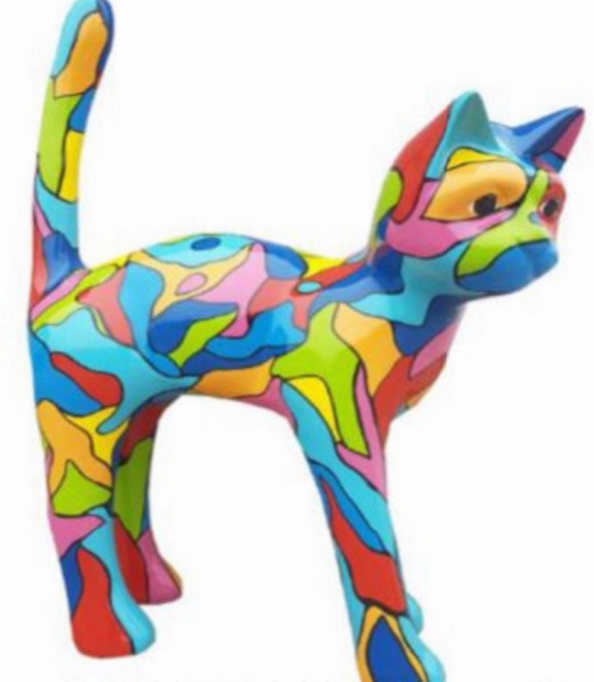 Walt-Deko Dekofigur Katze bunt stehend 110cm hoch Dekorationsfigur - Hochwertiger