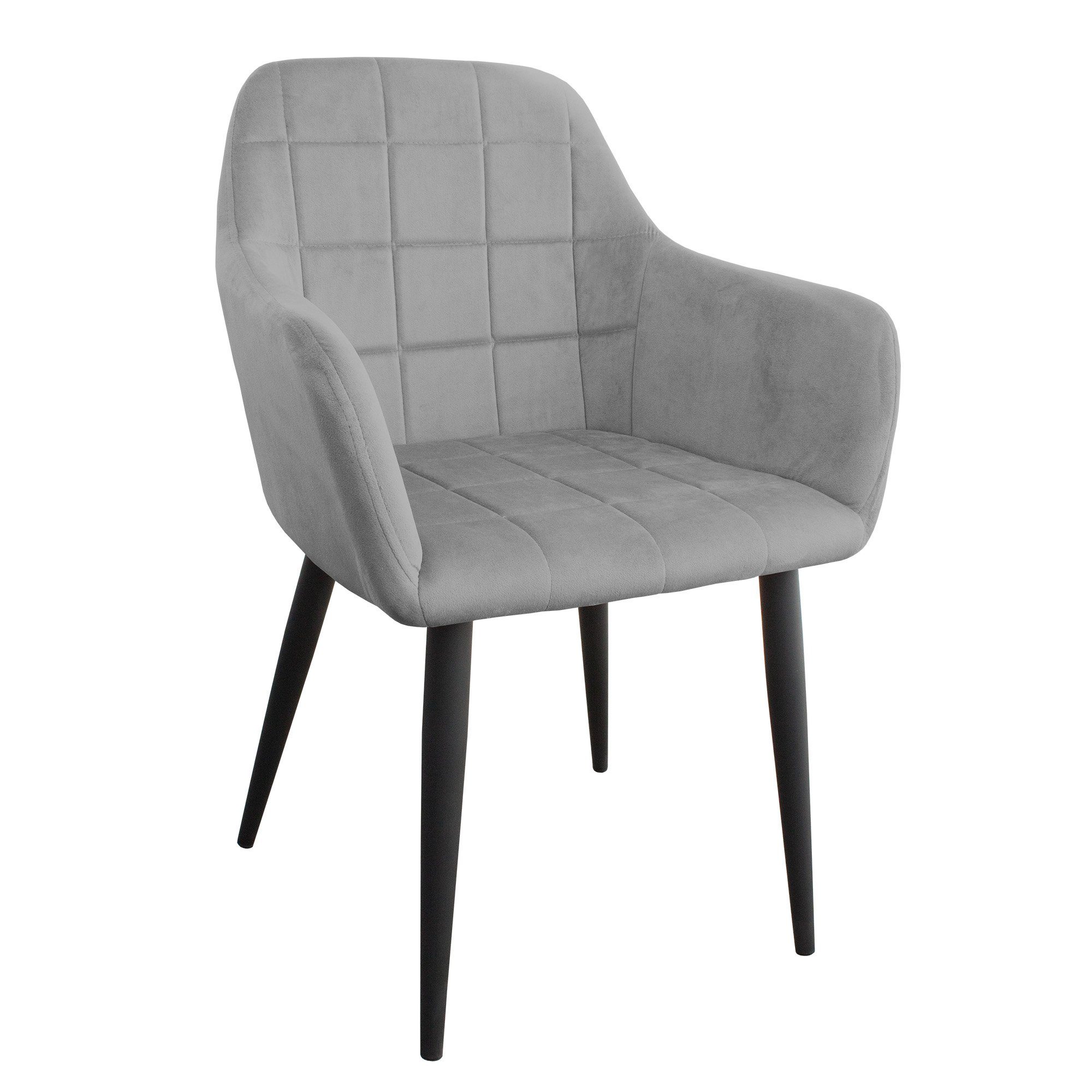 TRISENS Polsterstuhl Grace (einzeln oder im Doppelpack, 1 St), Essstuhl gepolstert mit Armlehnen Küchenstuhl in eleganter Samt-Optik