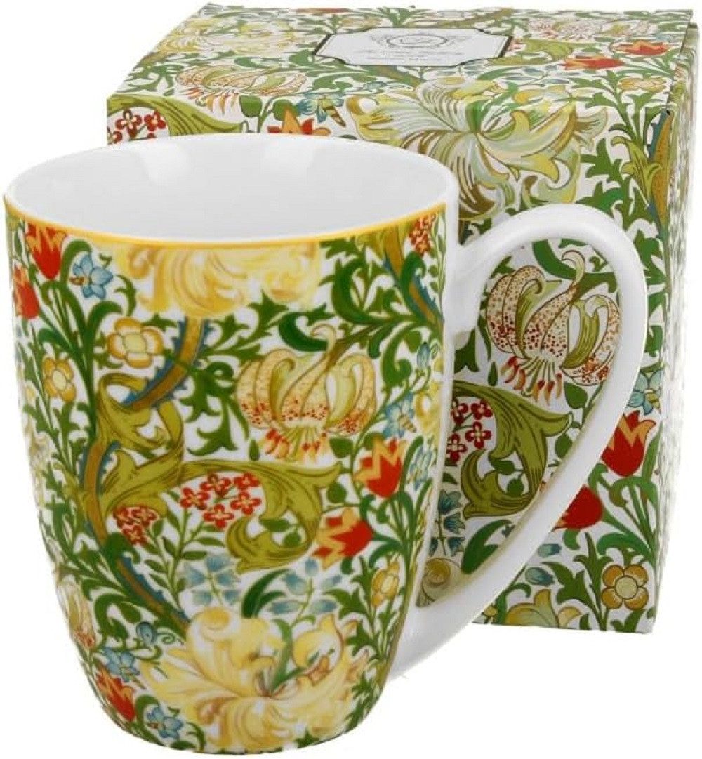 Duo-Gift Кухлі Porzellan Sommer, Tieren, Vogel, Blumen. Planzen Motiv, Porzellan Tasse ca. 350 ml GOLDEN LILLY / Lillien, Sommer Kollektion, DUO Porzellankollektion, Suovenir, Ideal als Geschenk, Dekoration