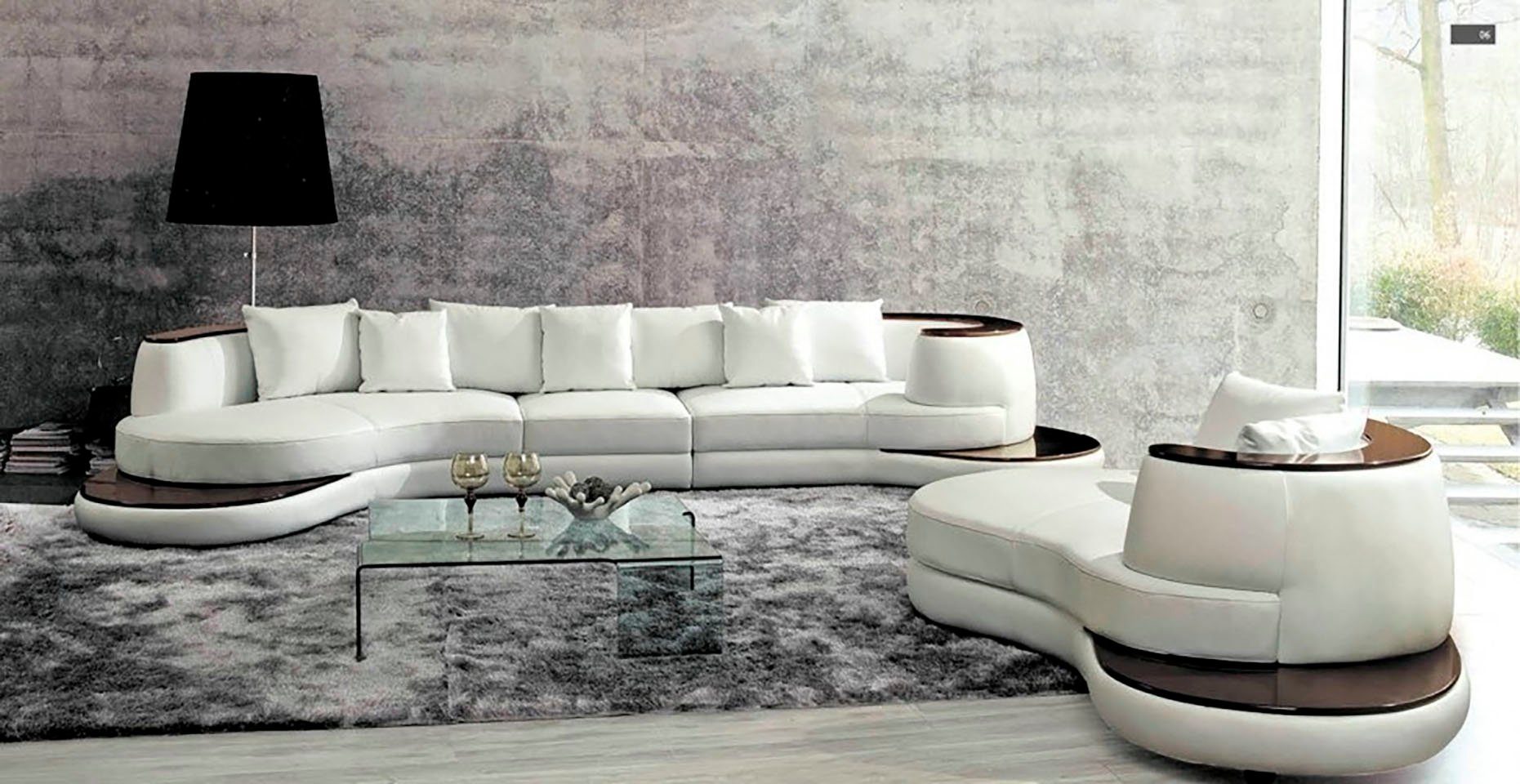 JVmoebel Sofa Designersofa Wohnlandschaft Ecksofa Ledersofa Rundsofa Couch, in Europe Made