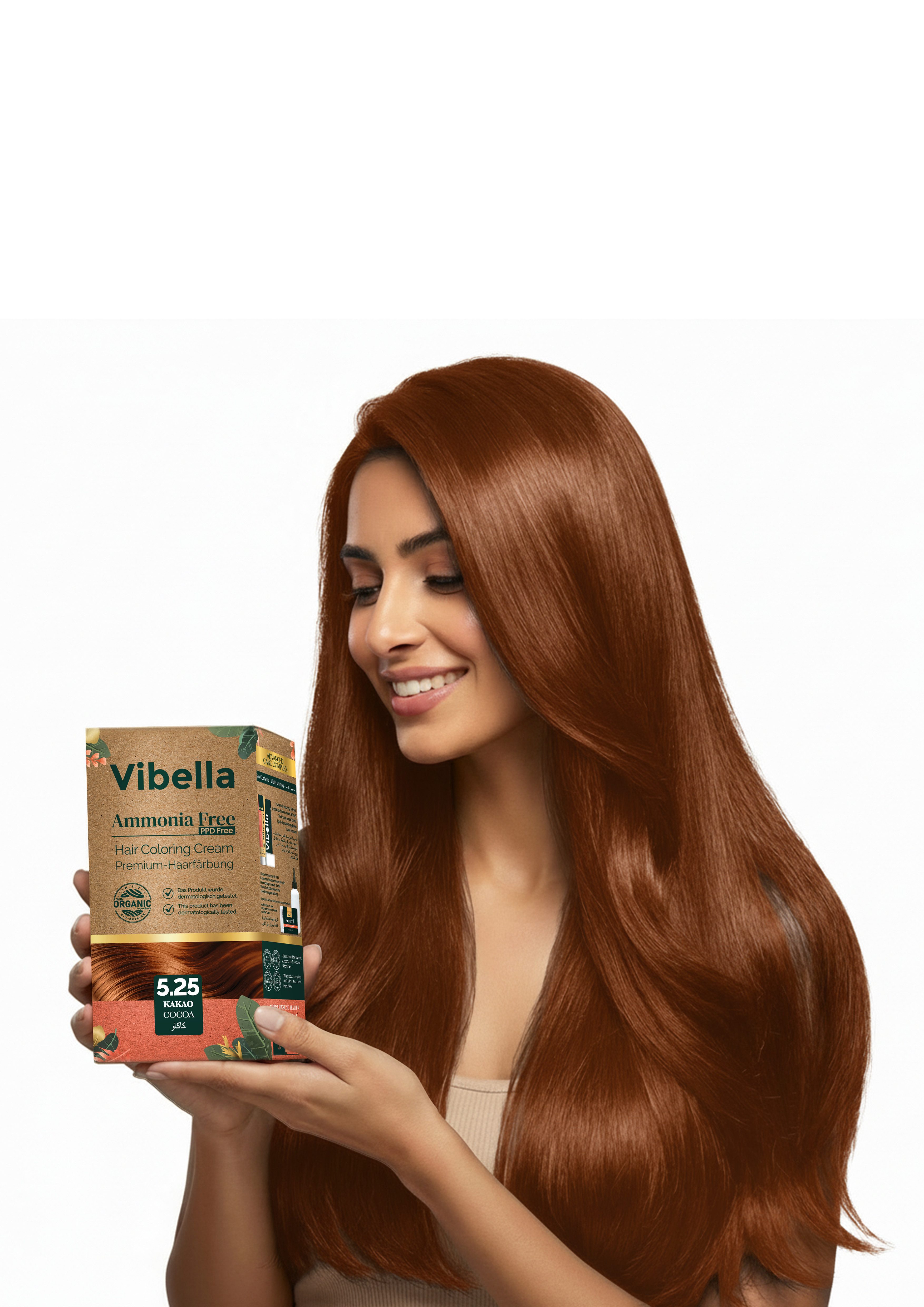 Vibella Haarfarbe Haarfärbecreme Nr. 5,25 Kakao – Premium-Haarfarbe