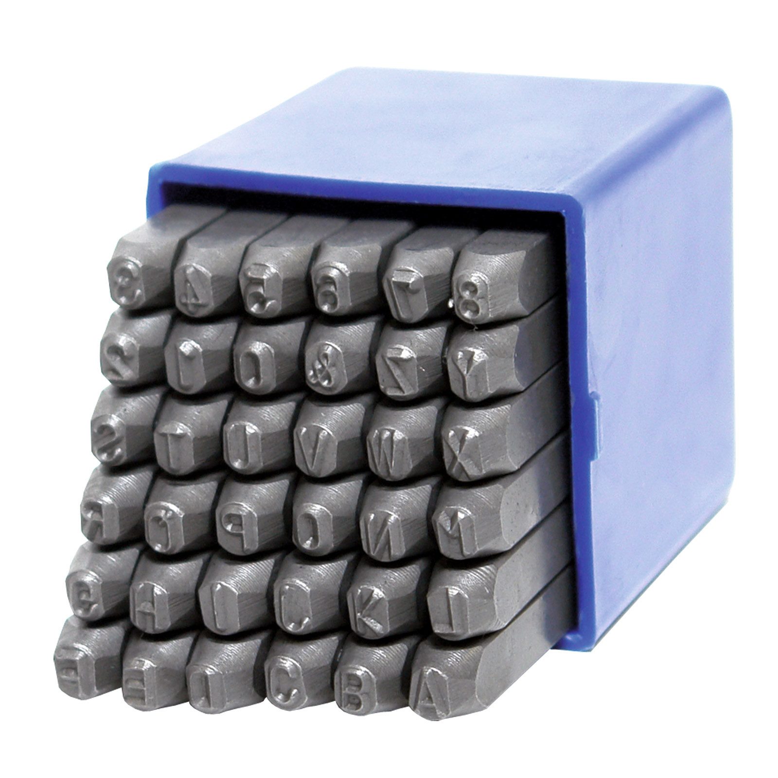 DEMA Motivstanzer 36 teiliges Komplettset - Schlagzahlen und Schlagbuchstaben 4 mm