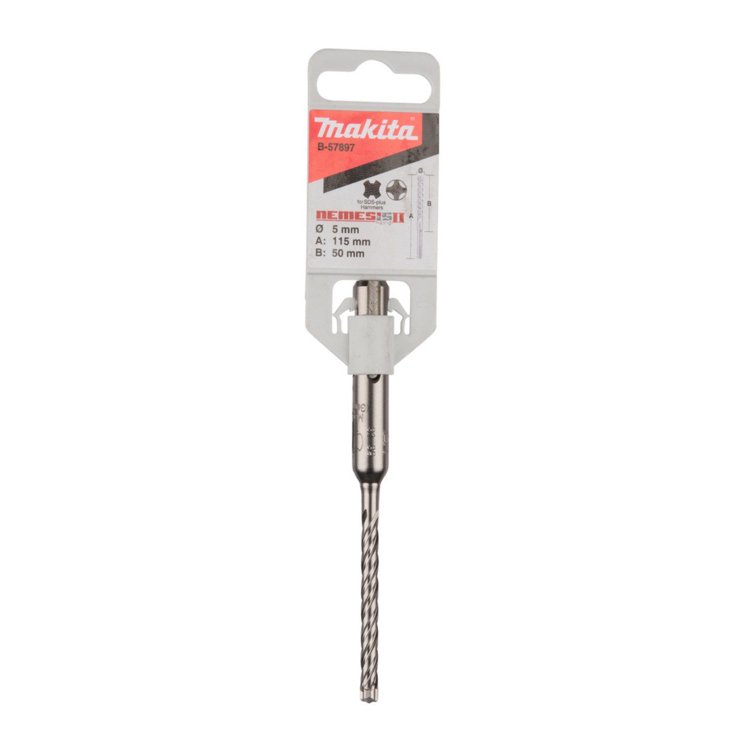 Makita Betonbohrer Makita SDS-PLUS Bohrer 5x115mm NEMESISII B-57897 Ø 5,0 mm • 115 mm, (1-tlg), 5 x 115 mm SDS-Plus