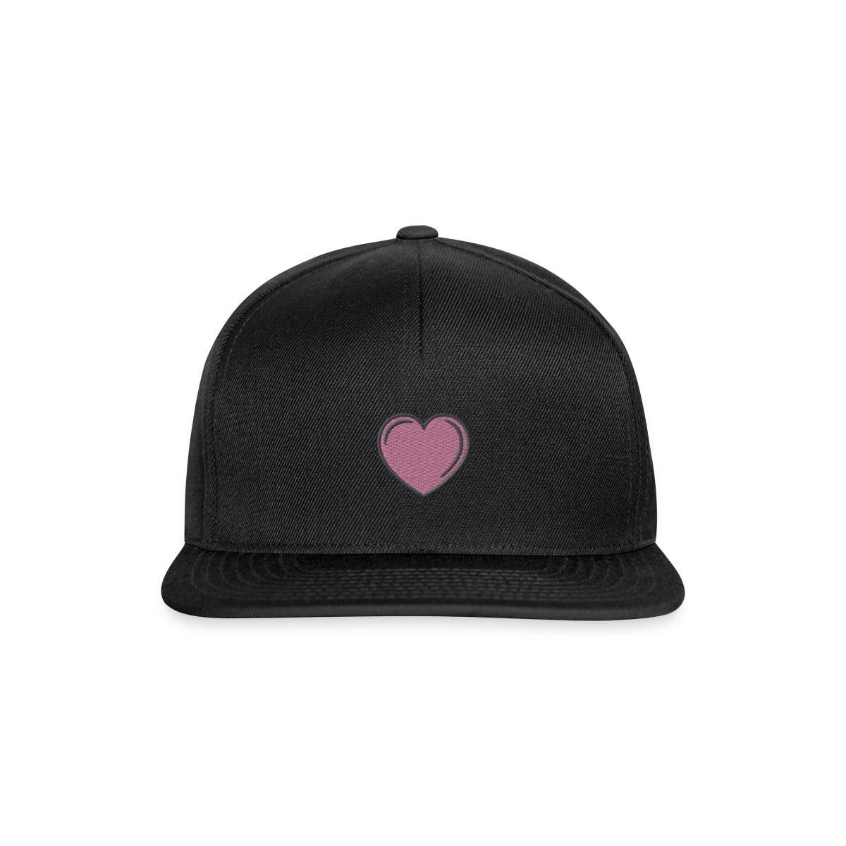 Spreadshirt Snapback Cap Rosa Herz bestickt Liebe Stickmotiv Snapback Cap (1-St)