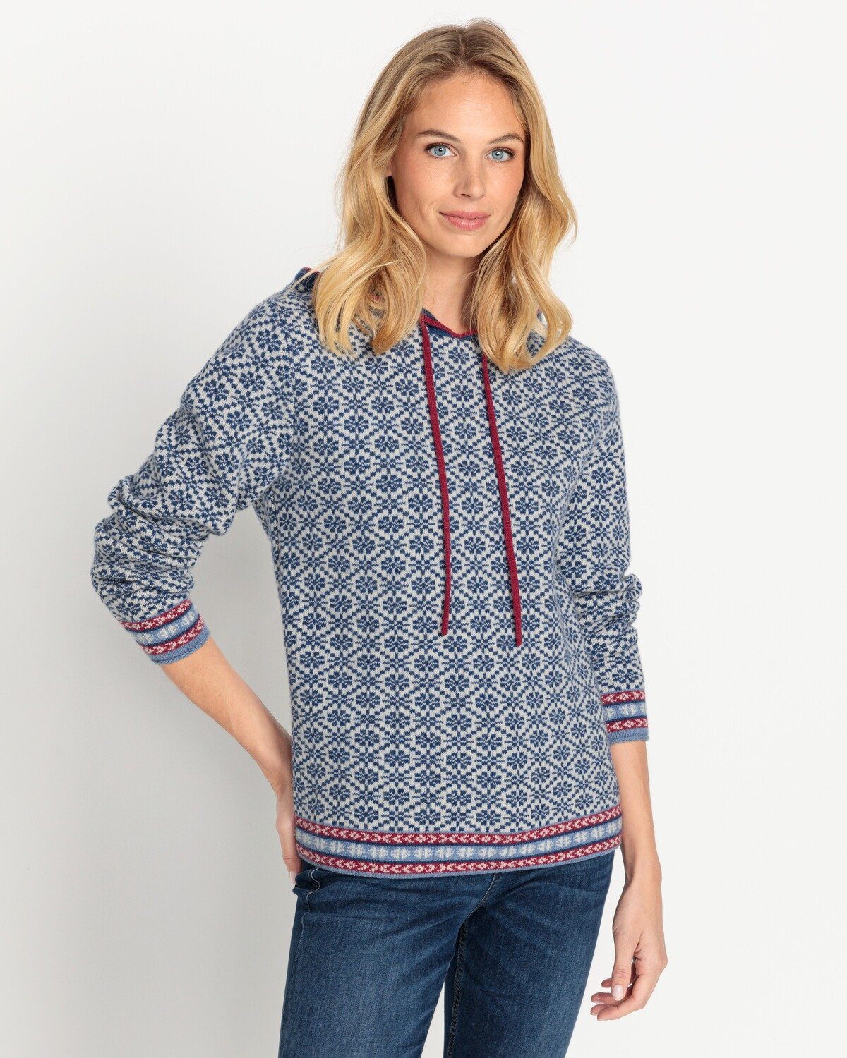 Reitmayer Strickpullover Jacquard-Kapuzenpullover