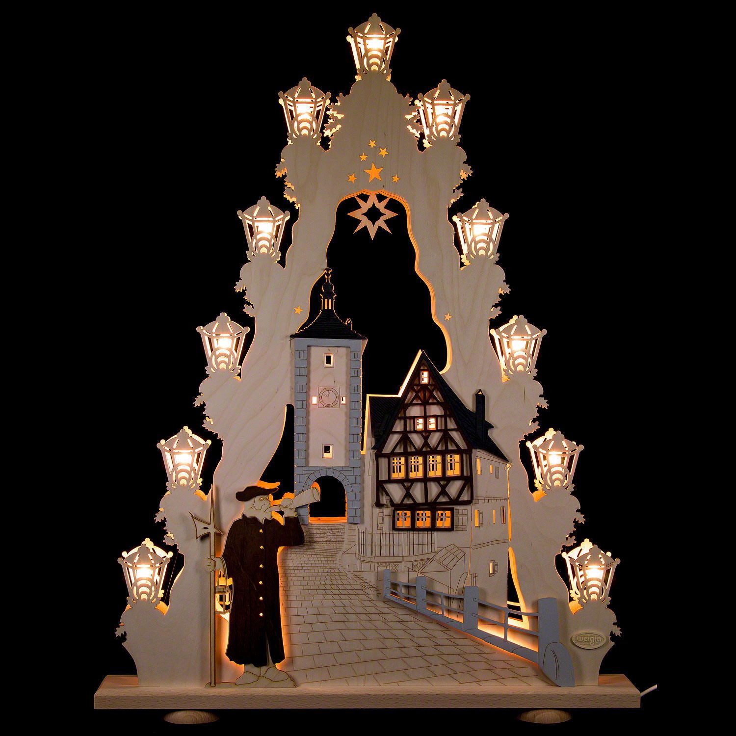 Weigla Schwibbogen Lichterspitze "Rothenburg ob der Tauber" (52x67x6cm) von Weigla Holzku