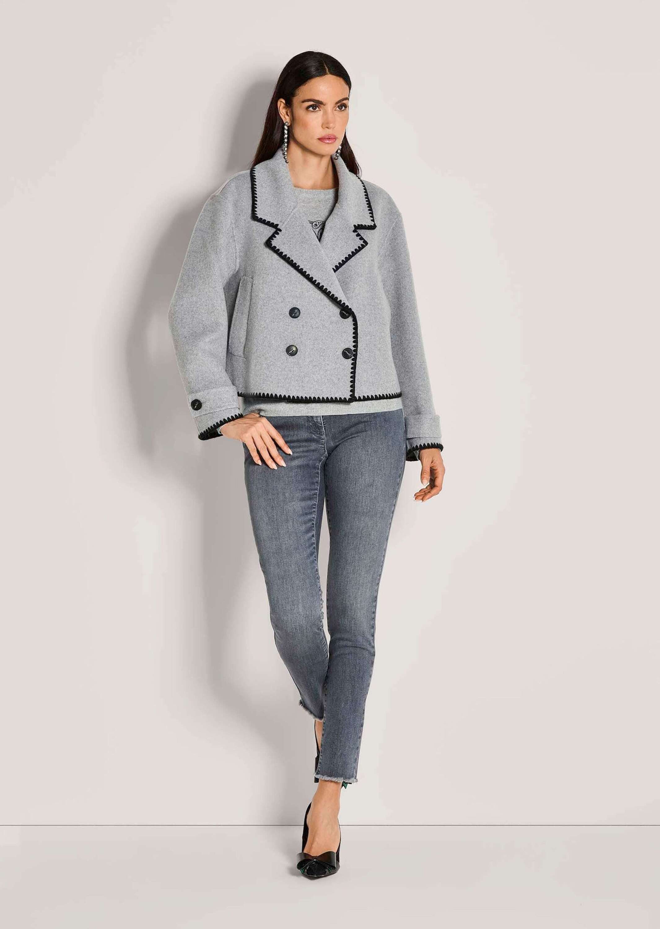 MADELEINE Outdoorjacke Doubleface jas Zweireihige Knopfleiste, kontrastreiche Handstiche, Langarm