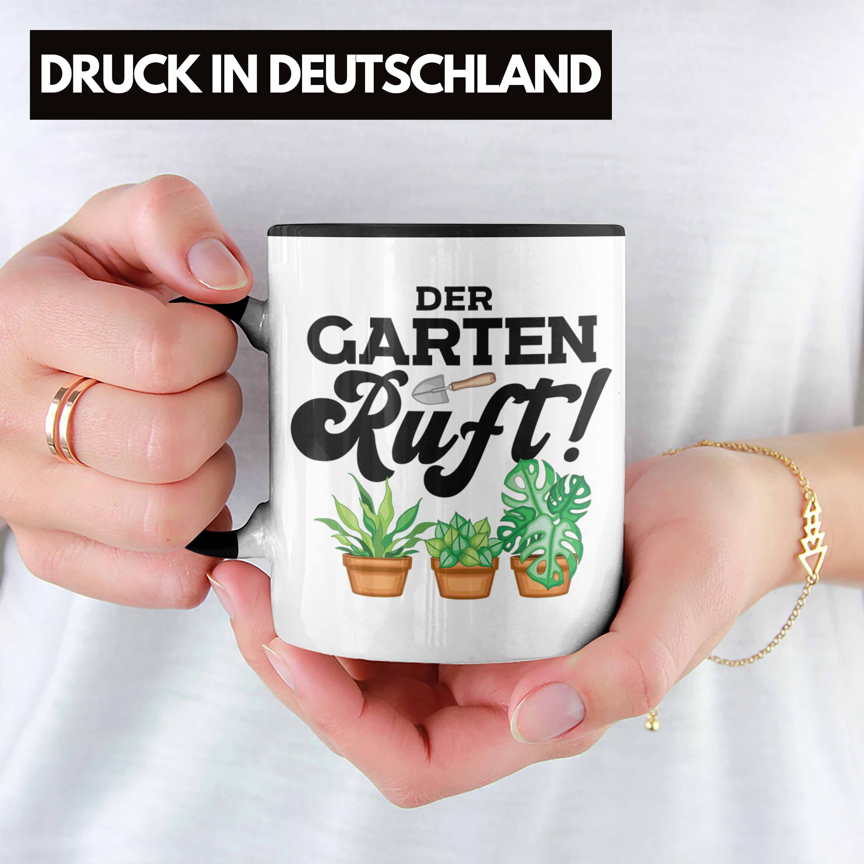 Kaffeetasse Geschenk Der Opa Ruft Oma Tasse - Trendation Geschenk Hobbygärtner Tasse Landschaftsgärtner Trendation Gärtner Grarten Schwarz